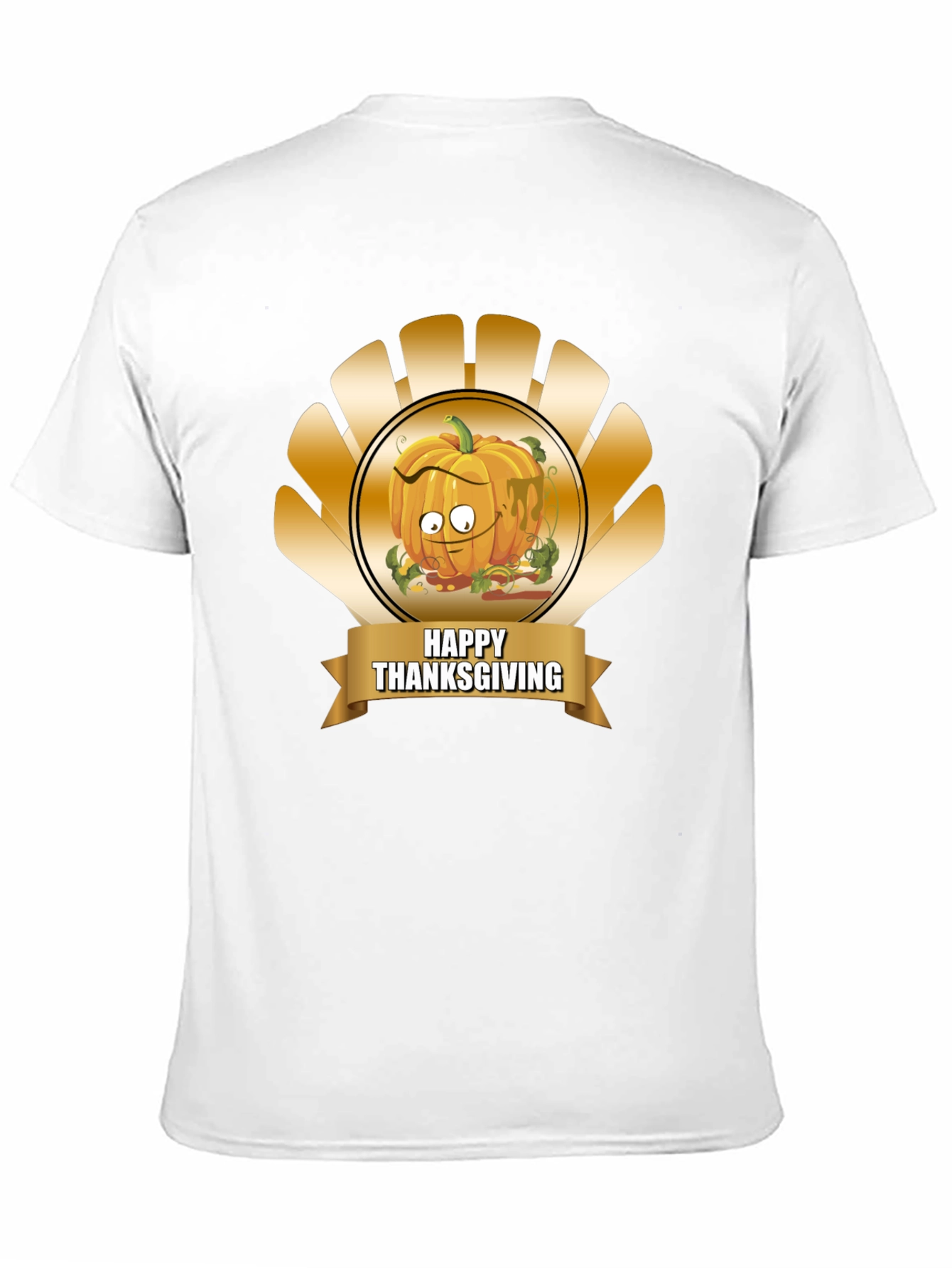 Black Thanksgiving Pumpkin Cartoon T-Shirt view 11