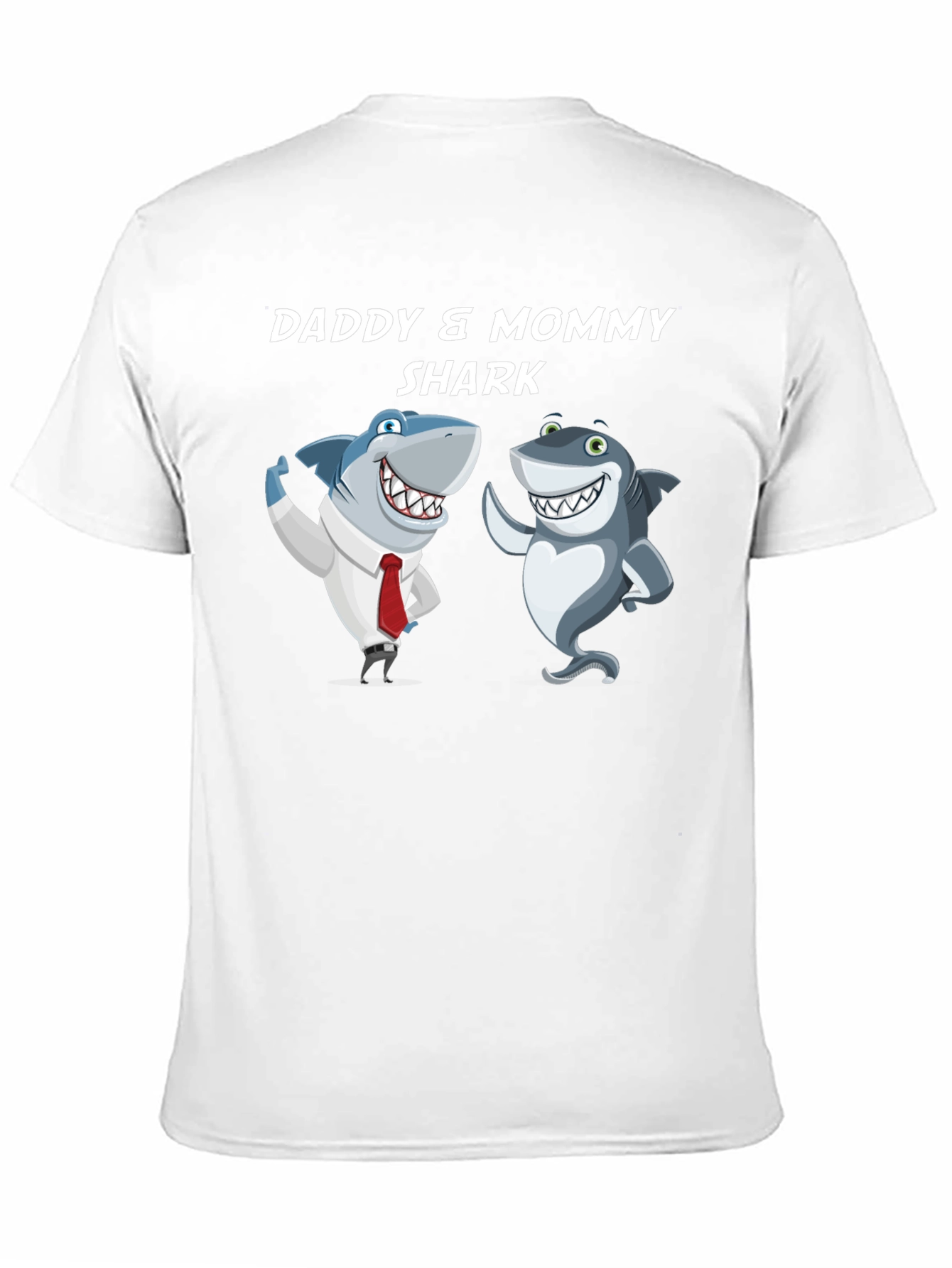 Black Daddy & Mommy Shark T-Shirt - Cute Family Tee view 11