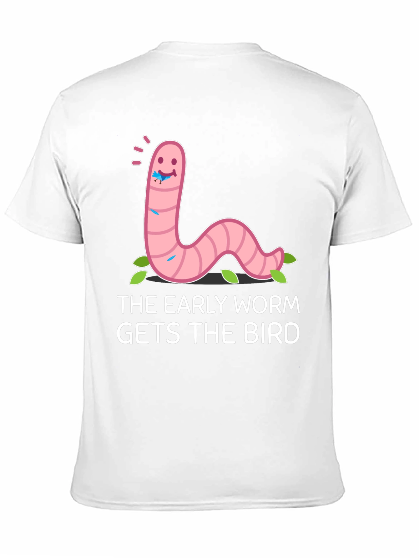 Black Early Worm Gets the Bird Graphic Tee view 11