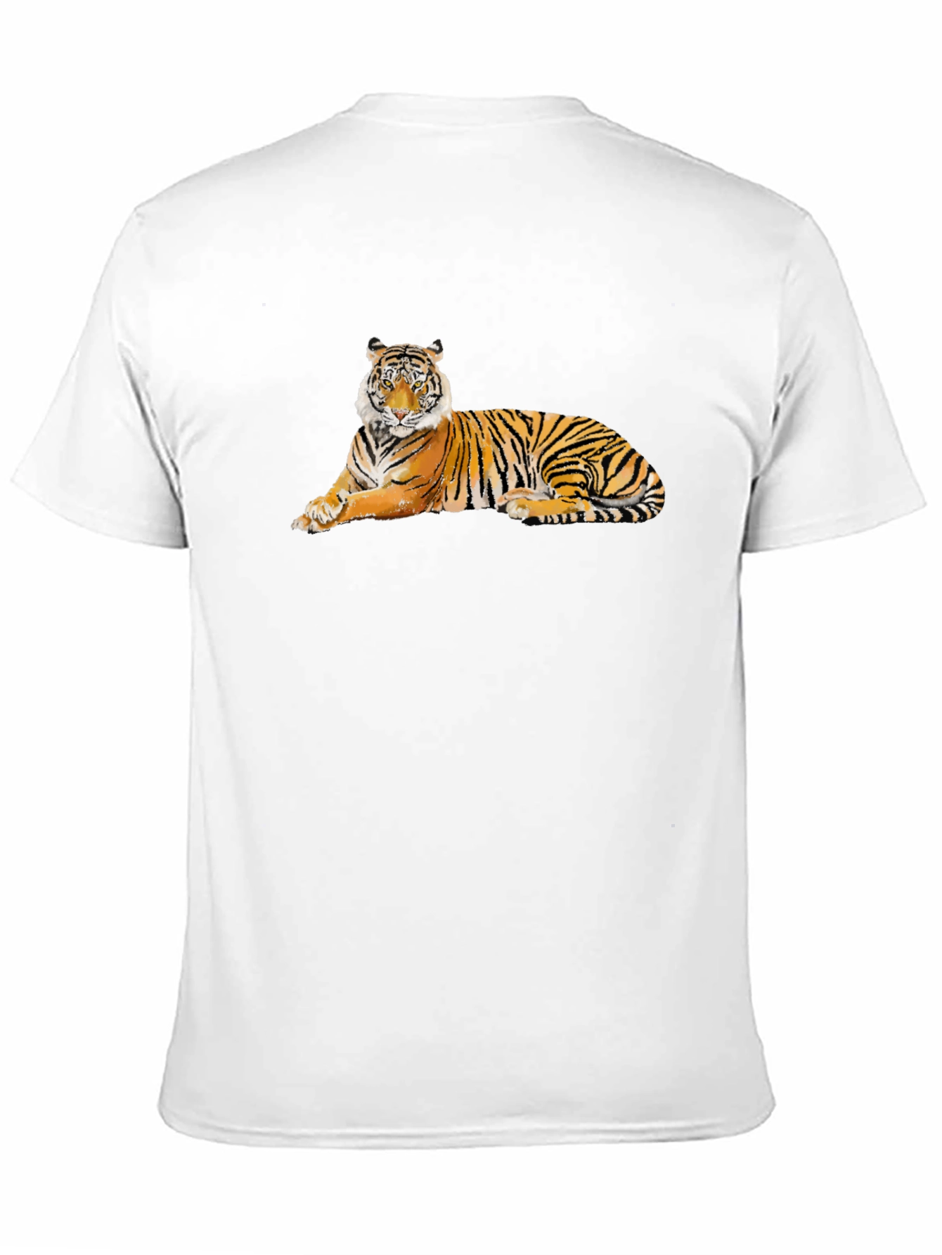 Black Cool Tiger Graphic T-Shirt - Black Cotton Tee view 11