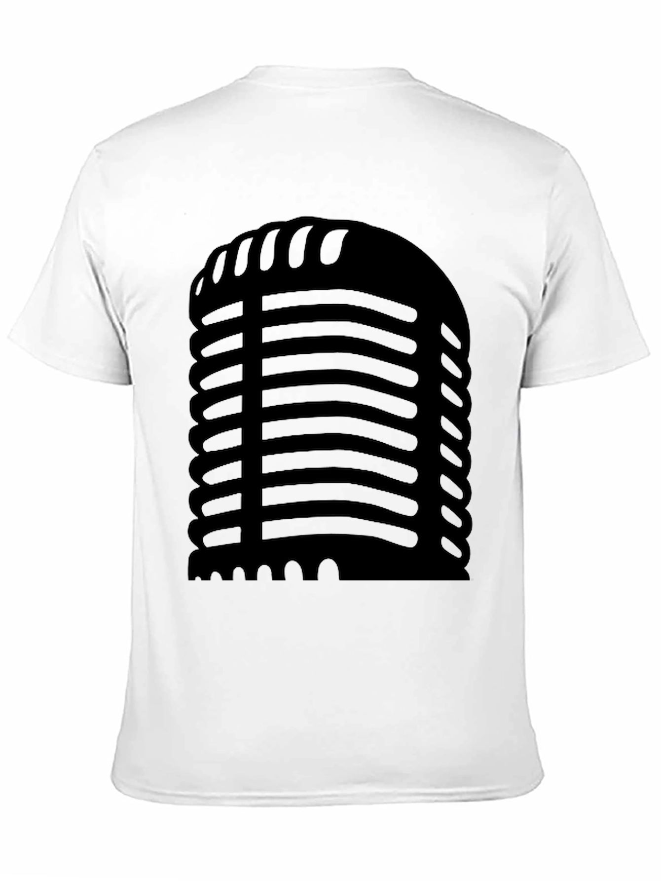 Black Retro Microphone Graphic Black T-Shirt view 11