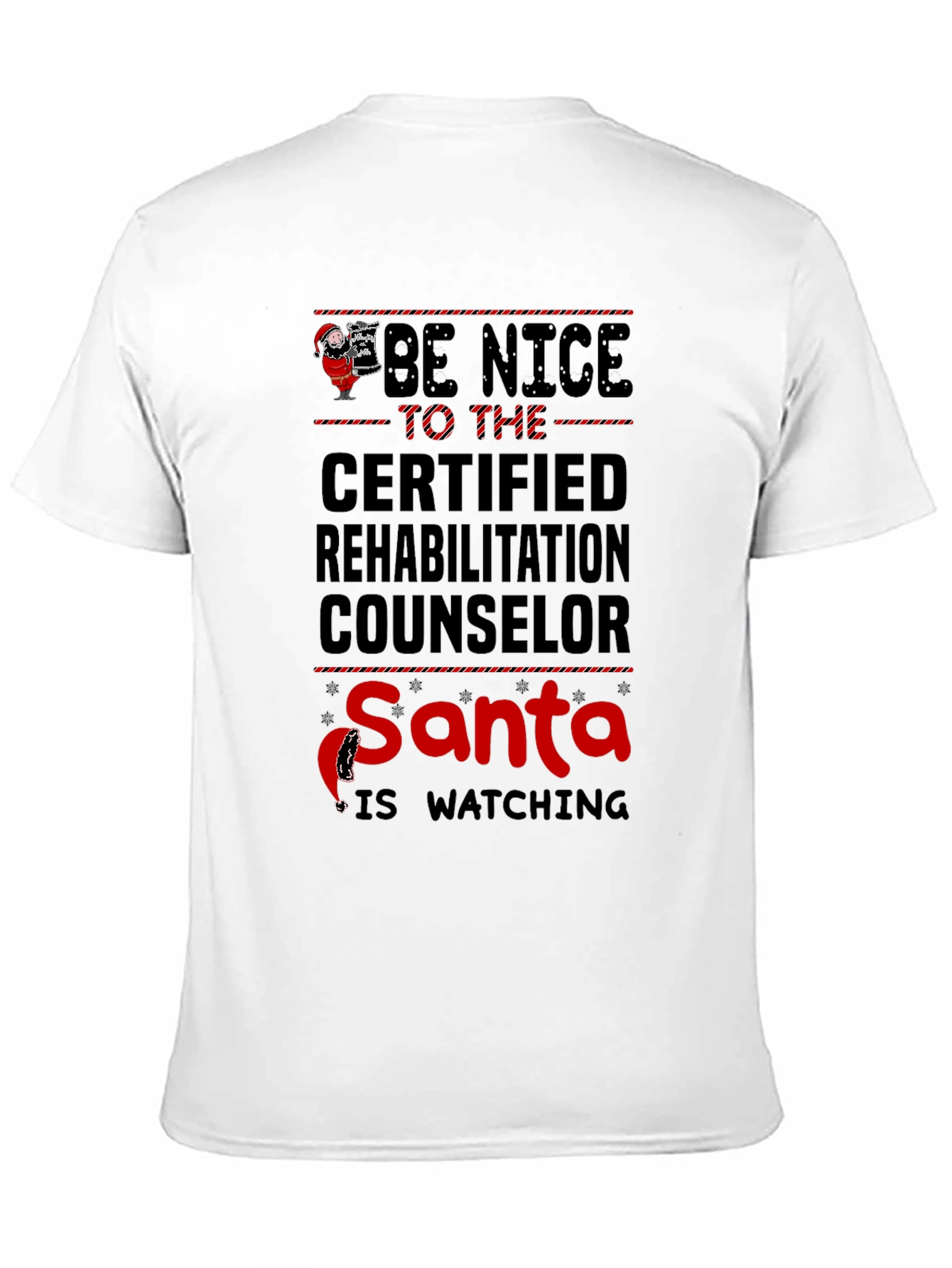 Black Funny Santa Certified Rehab Counselor T-Shirt view 11