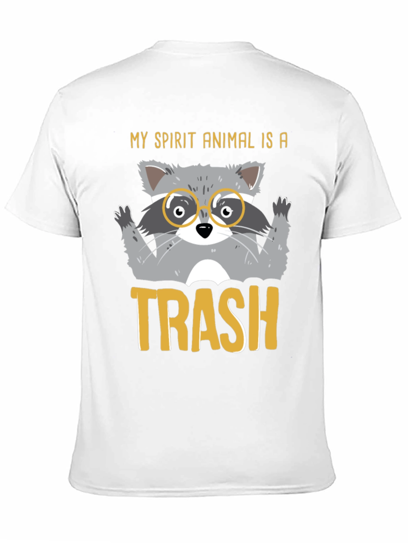 Black My Spirit Animal is Trash Raccoon Graphic T-Shirt view 11