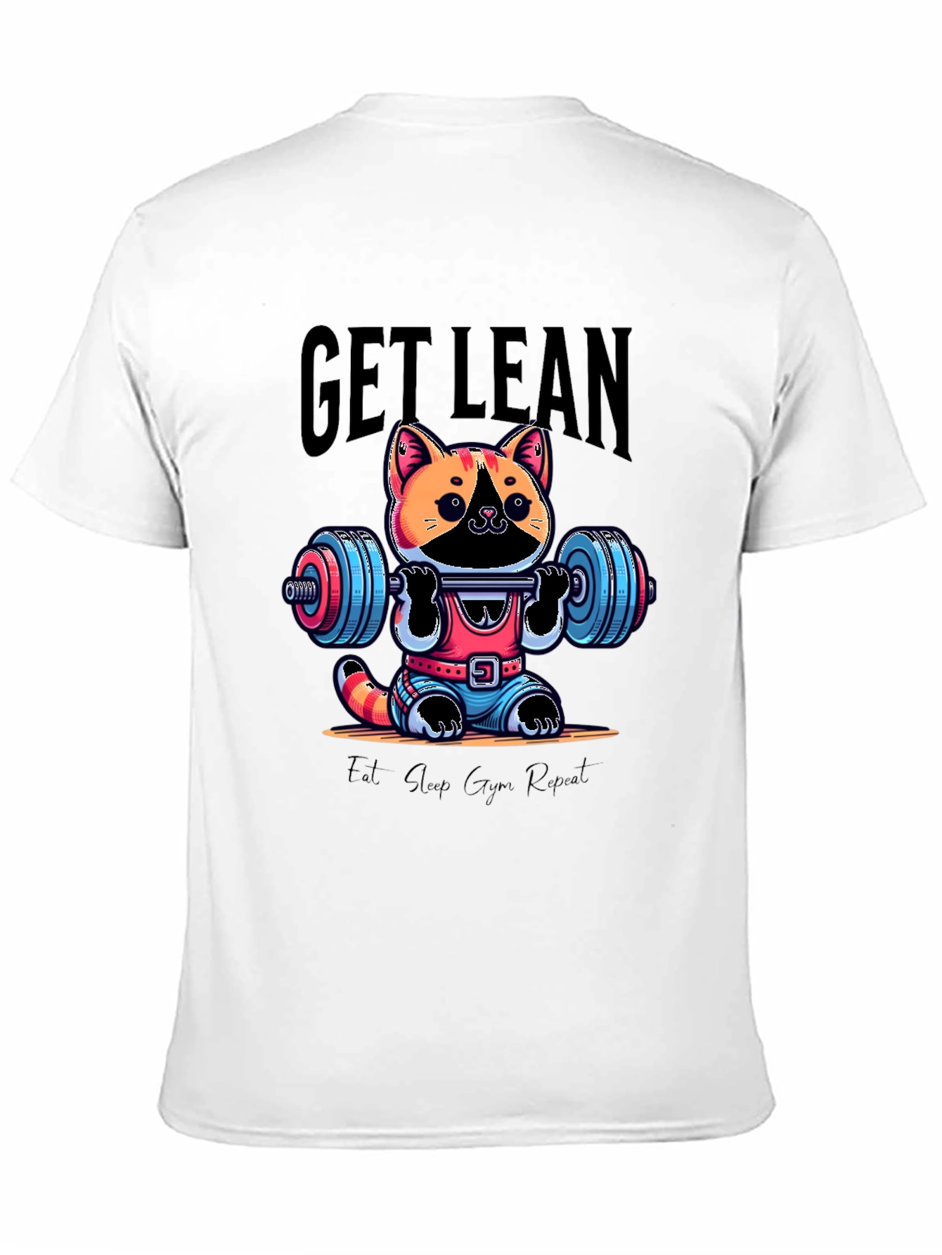 Black Get Lean Cat Gym T-Shirt view 11