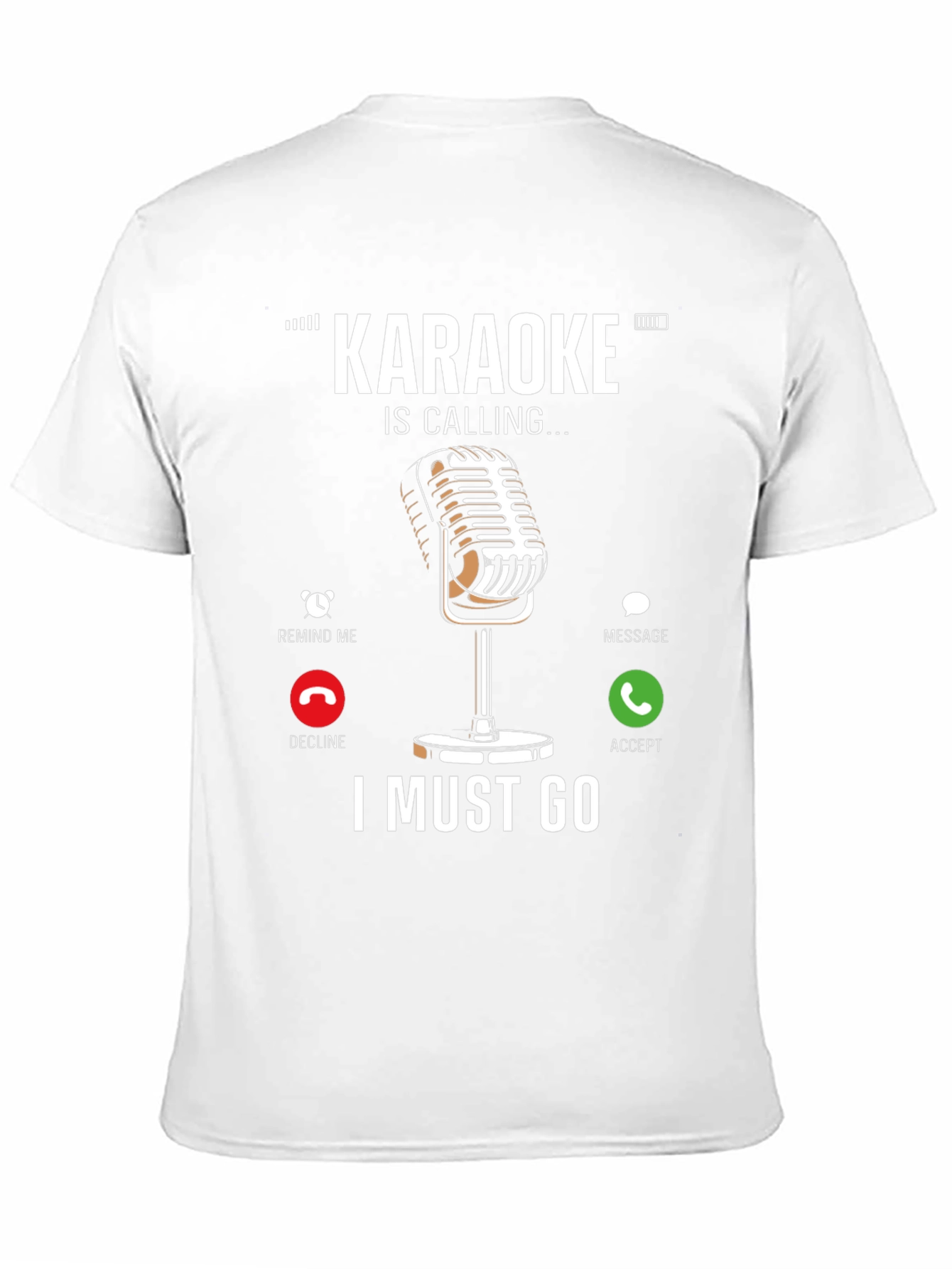 Black Karaoke Calling T-Shirt - Music Lover Tee view 11