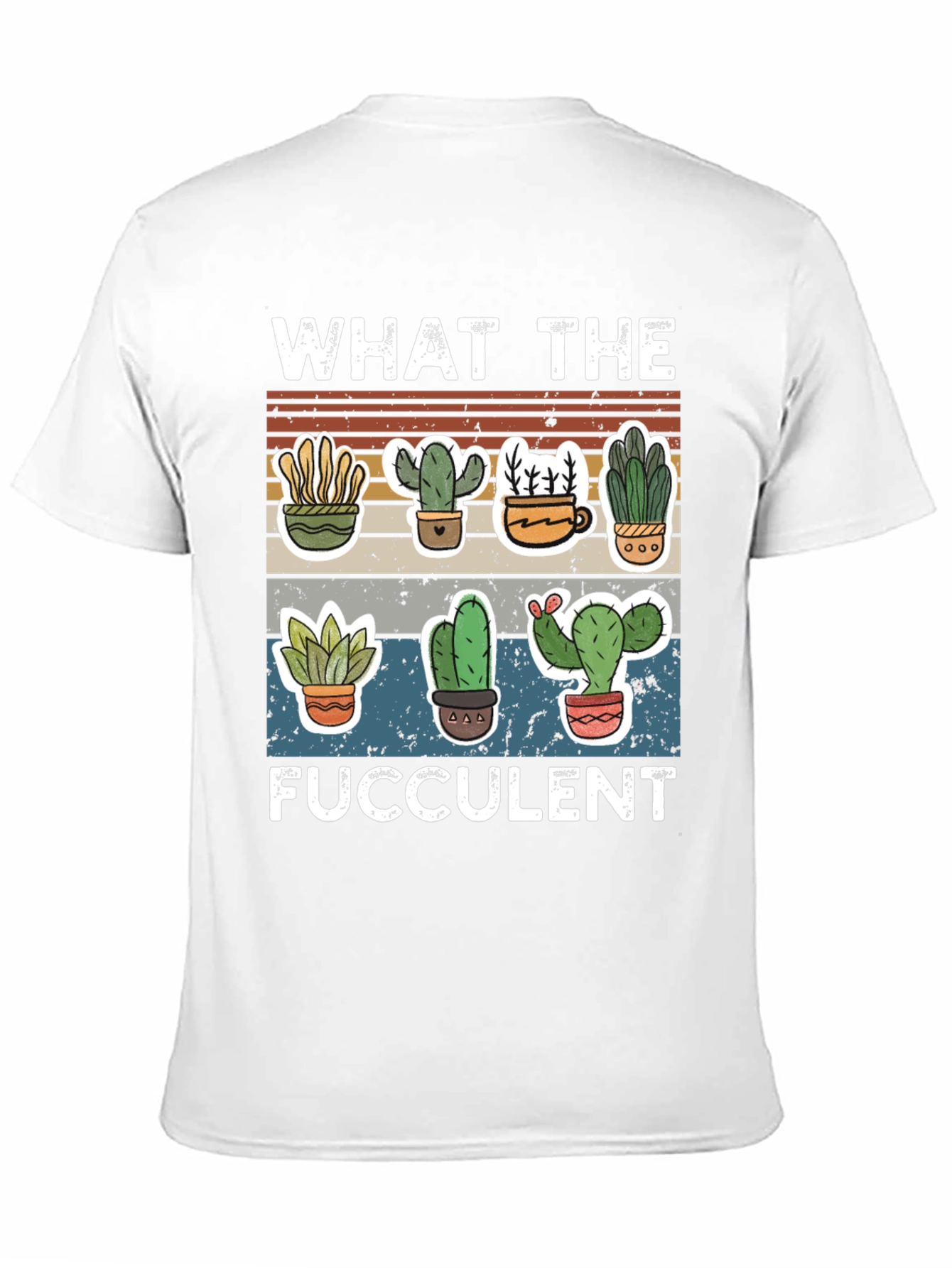 Black Funny Succulent T-Shirt - "What the Fucculent" Cactus Design view 11