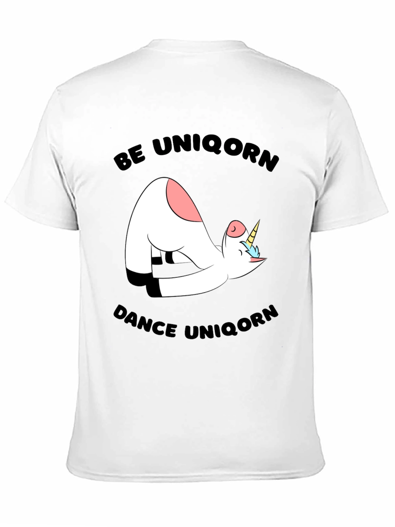 Black Funny Unicorn Yoga Graphic Black T-Shirt view 11