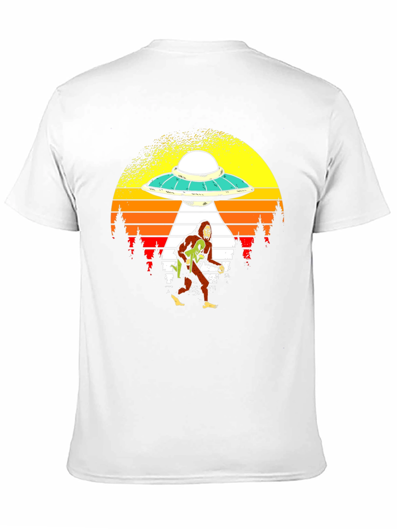 Black Bigfoot Alien Abduction Graphic Tee view 11