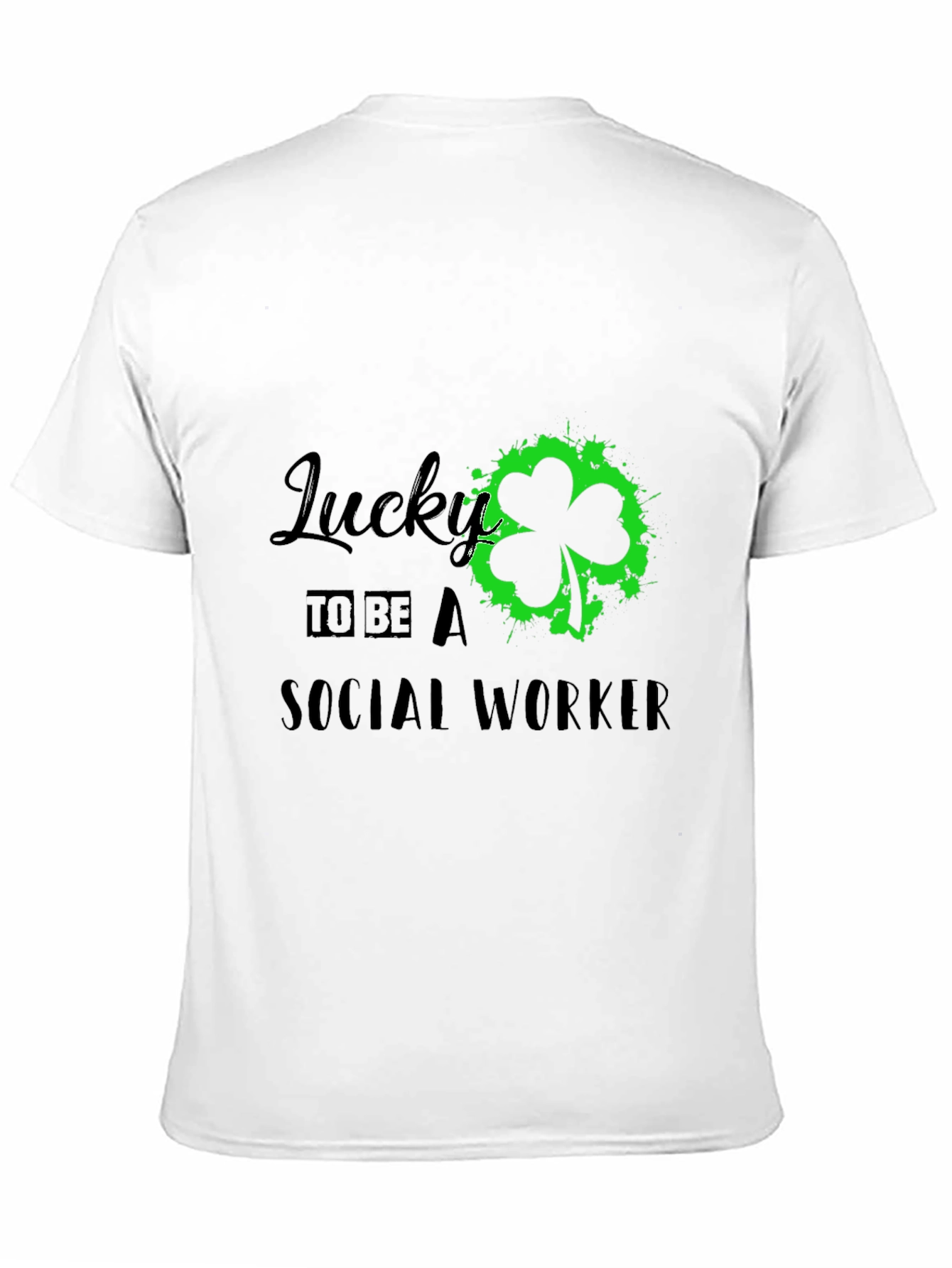 Black Lucky Social Worker Tee - St. Patrick's Day view 11