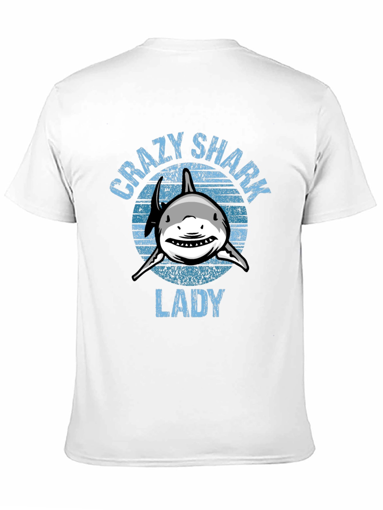 Black Crazy Shark Lady Graphic T-Shirt - Black view 11