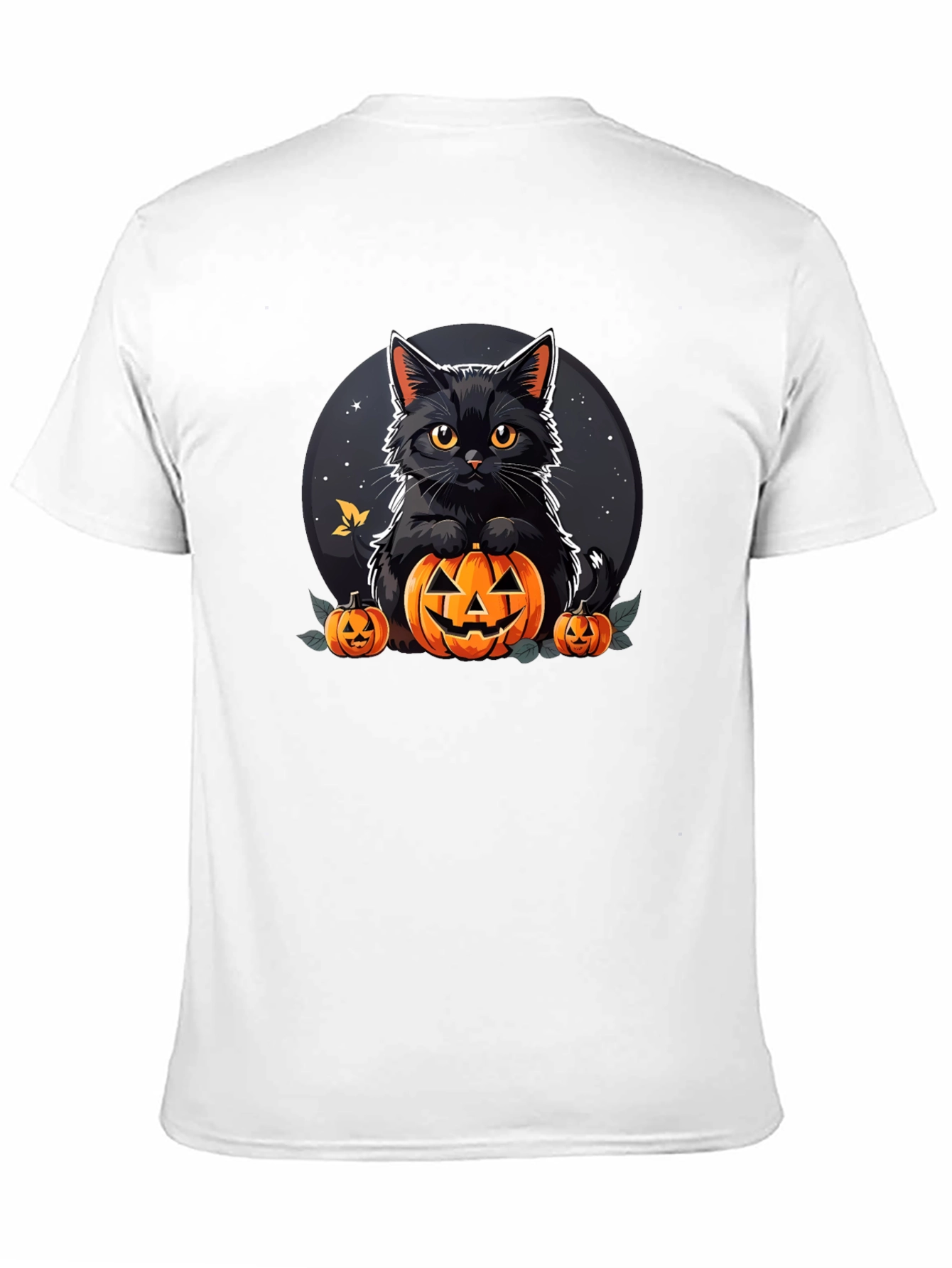 Black Halloween Cat Pumpkin T-Shirt view 11