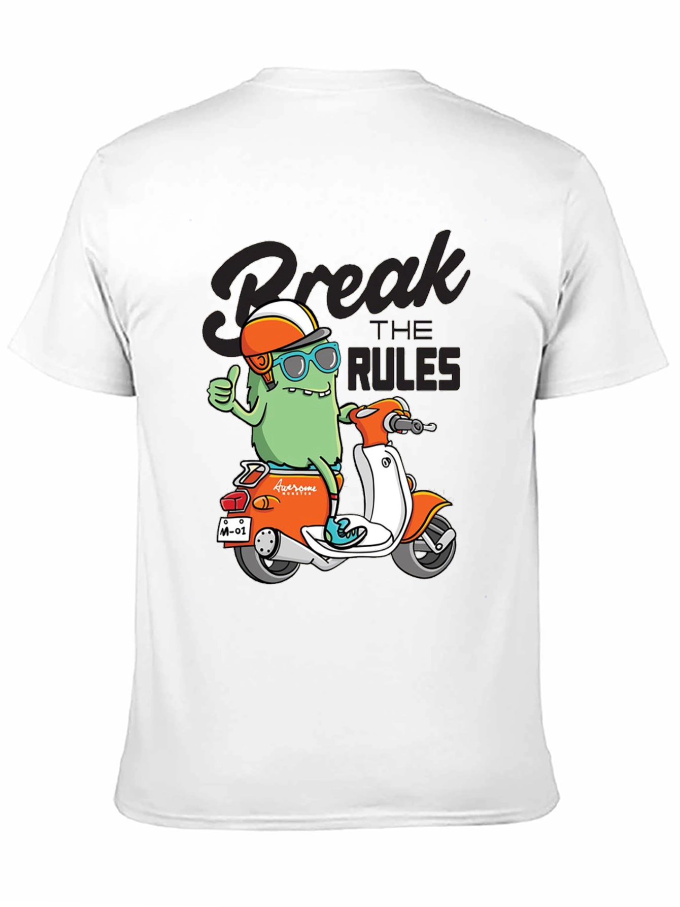 Black Break the Rules Monster Scooter Graphic Tee view 11