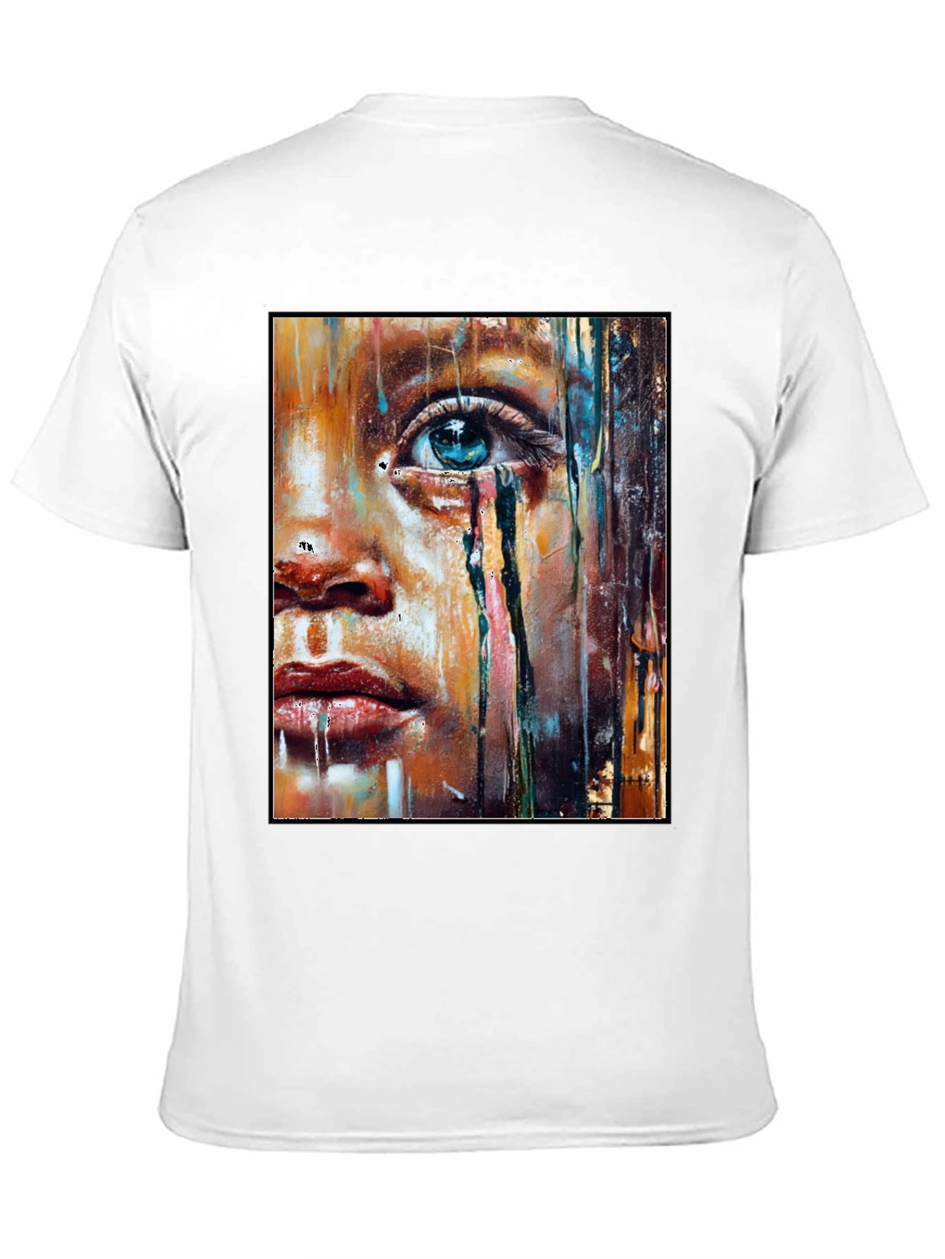 Black Artistic Portrait Graphic T-Shirt - Black view 11