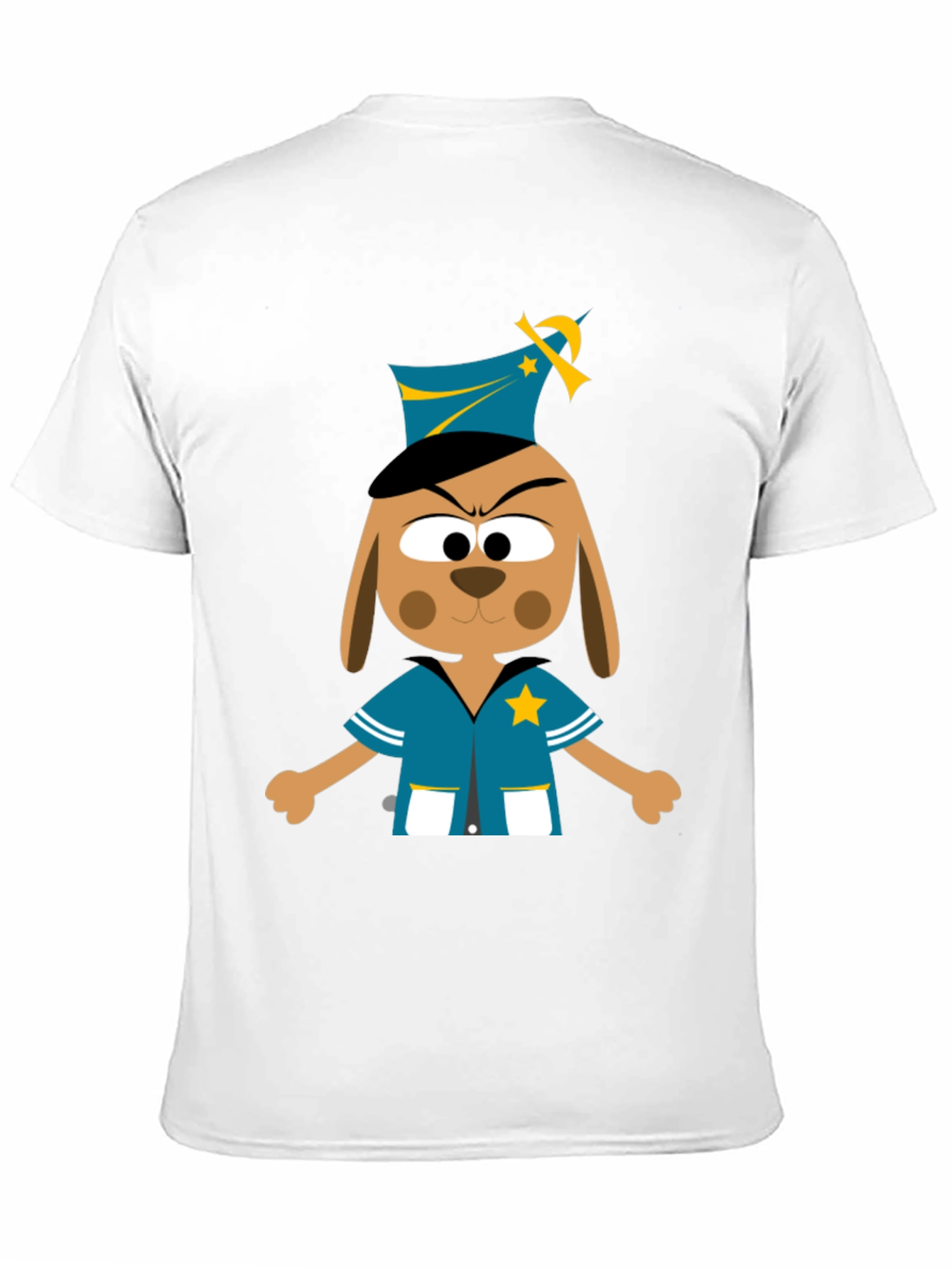 Black Cartoon Dog Cop T-Shirt - Novelty Graphic Tee view 11