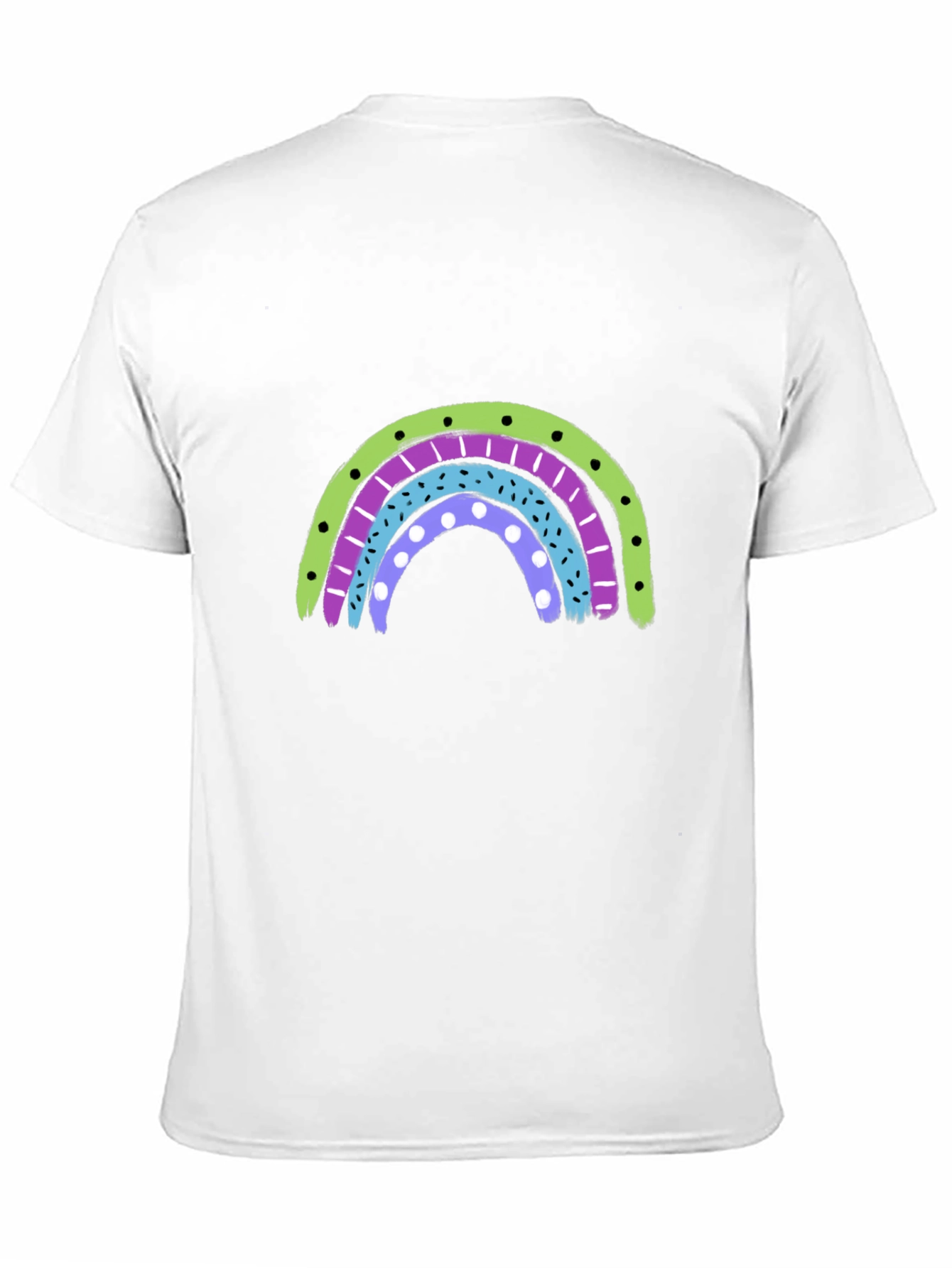 Black Retro Rainbow Graphic Tee - Black Cotton Blend Shirt view 11