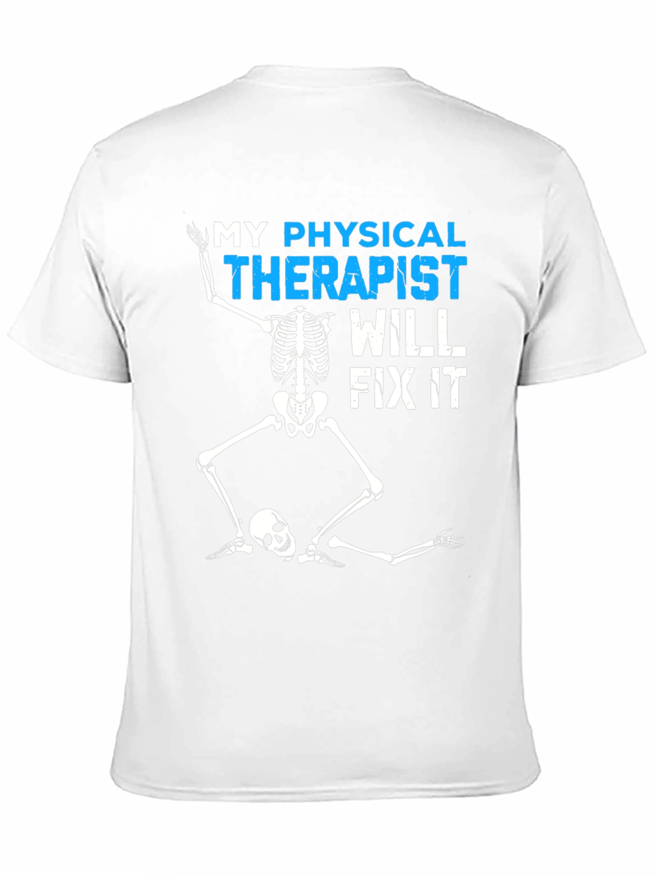 Black Funny Physical Therapist Skeleton T-Shirt view 11
