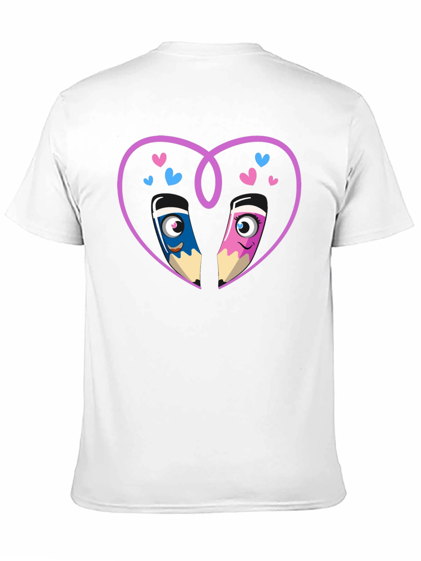 Black Cartoon Pencil Heart Graphic Tee view 11