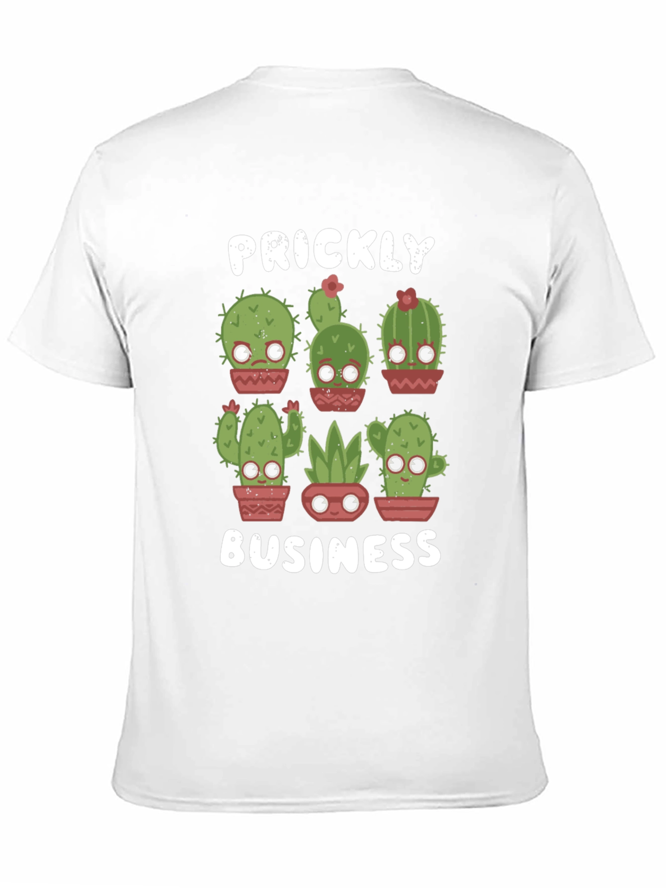 Black Prickly Business T-Shirt - Cute Cactus Design view 11
