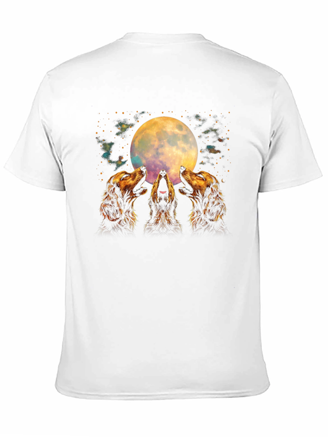 Howling Dogs Moon T-Shirt - Black Graphic Tee - 11