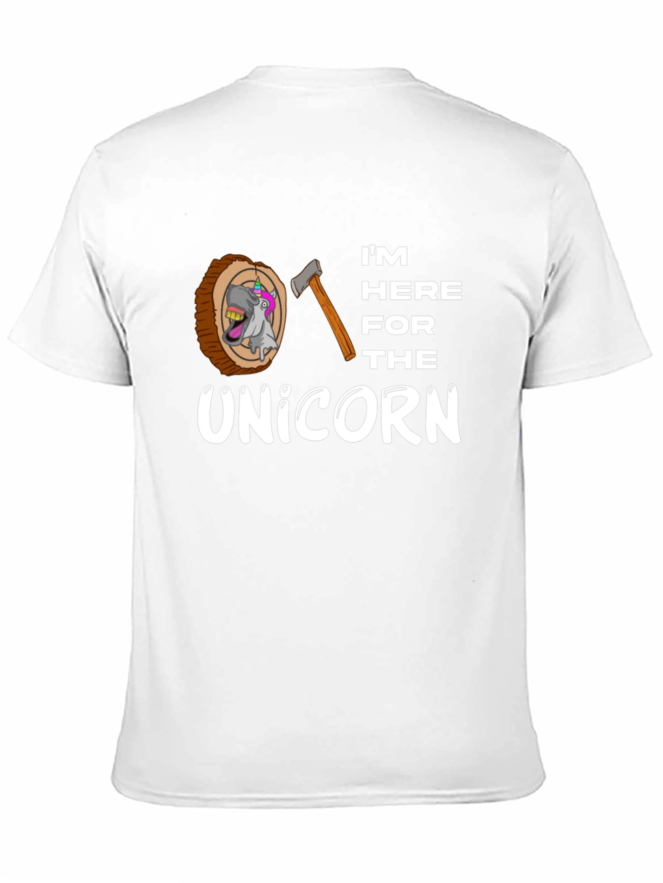 Black I'm Here for the Unicorn Men's T-Shirt view 11
