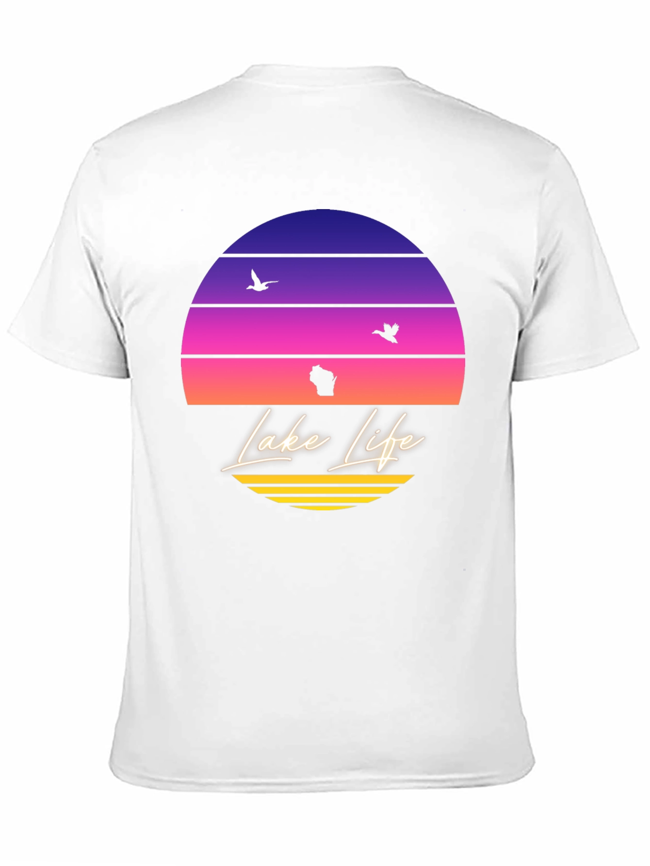 Black Lake Life Sunset T-Shirt - Wisconsin Summer Tee view 11