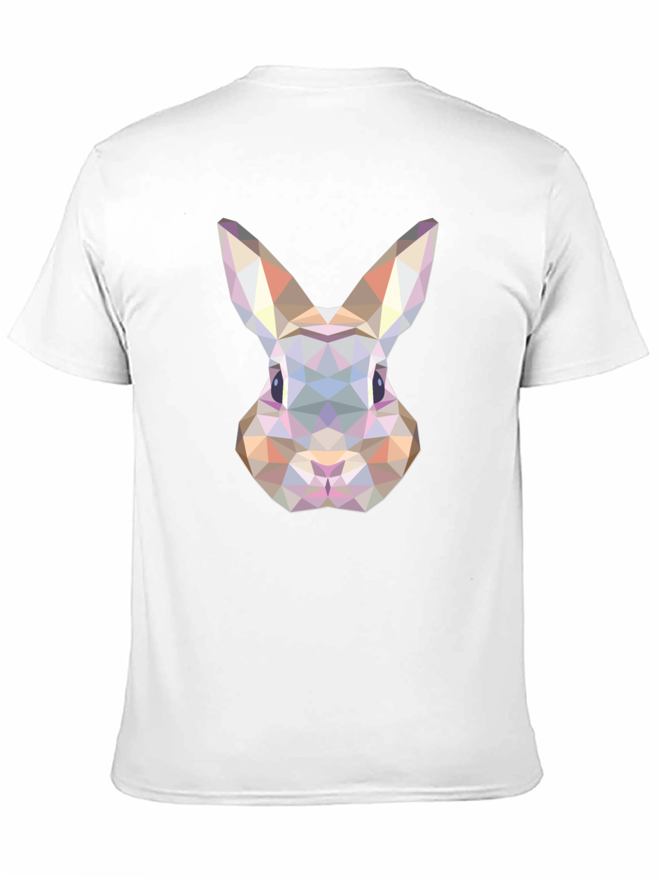 Black Geometric Rabbit Graphic Tee - Soft Black Cotton Blend Shirt view 11
