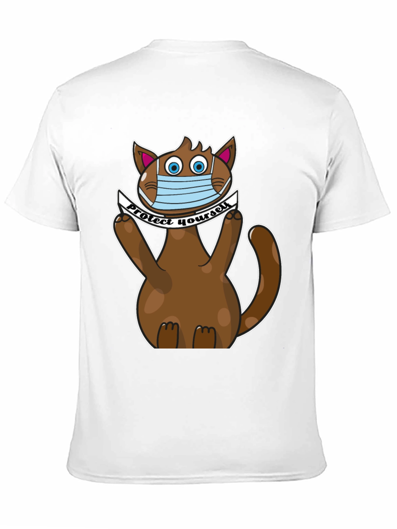 Black Protect Yourself Cat T-Shirt view 11