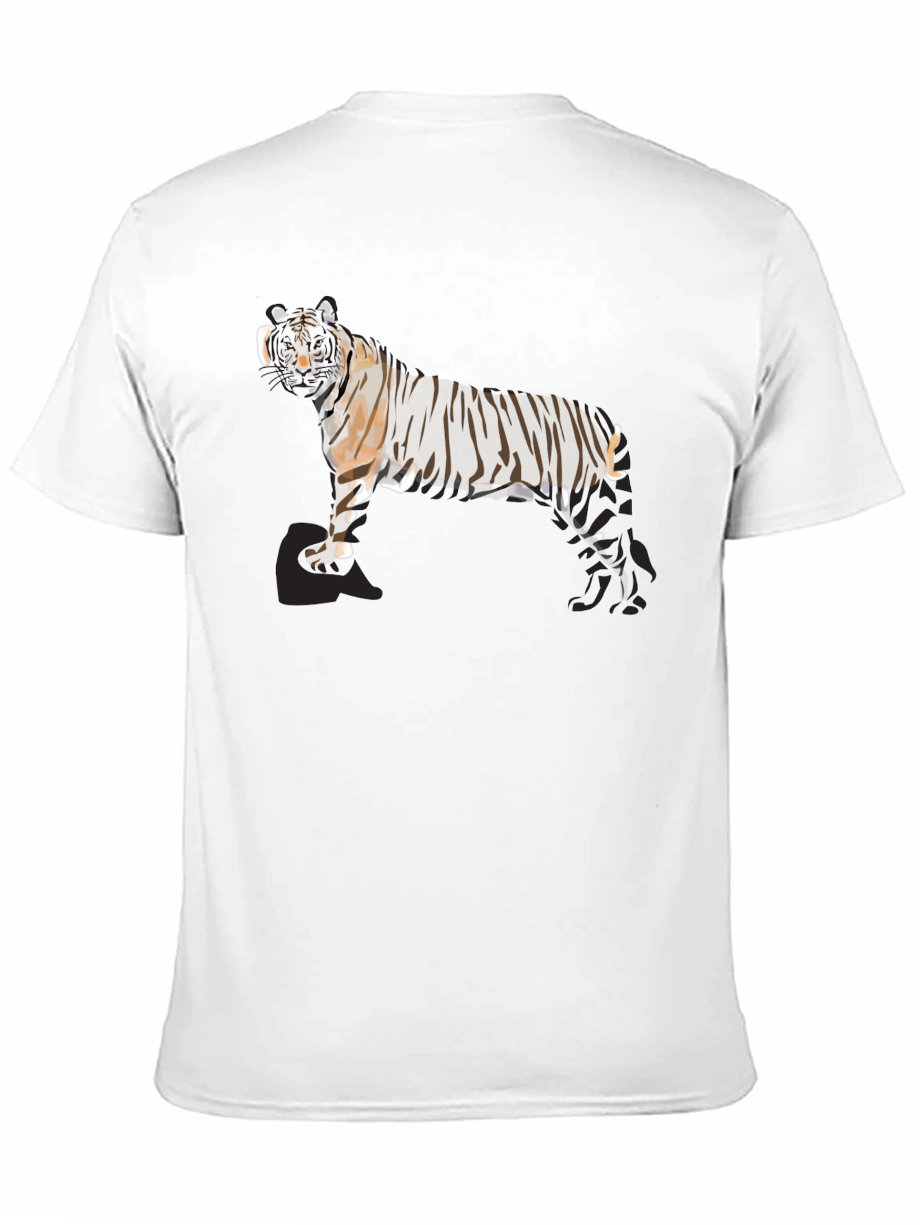 Black Striking Tiger Graphic Black T-Shirt view 11