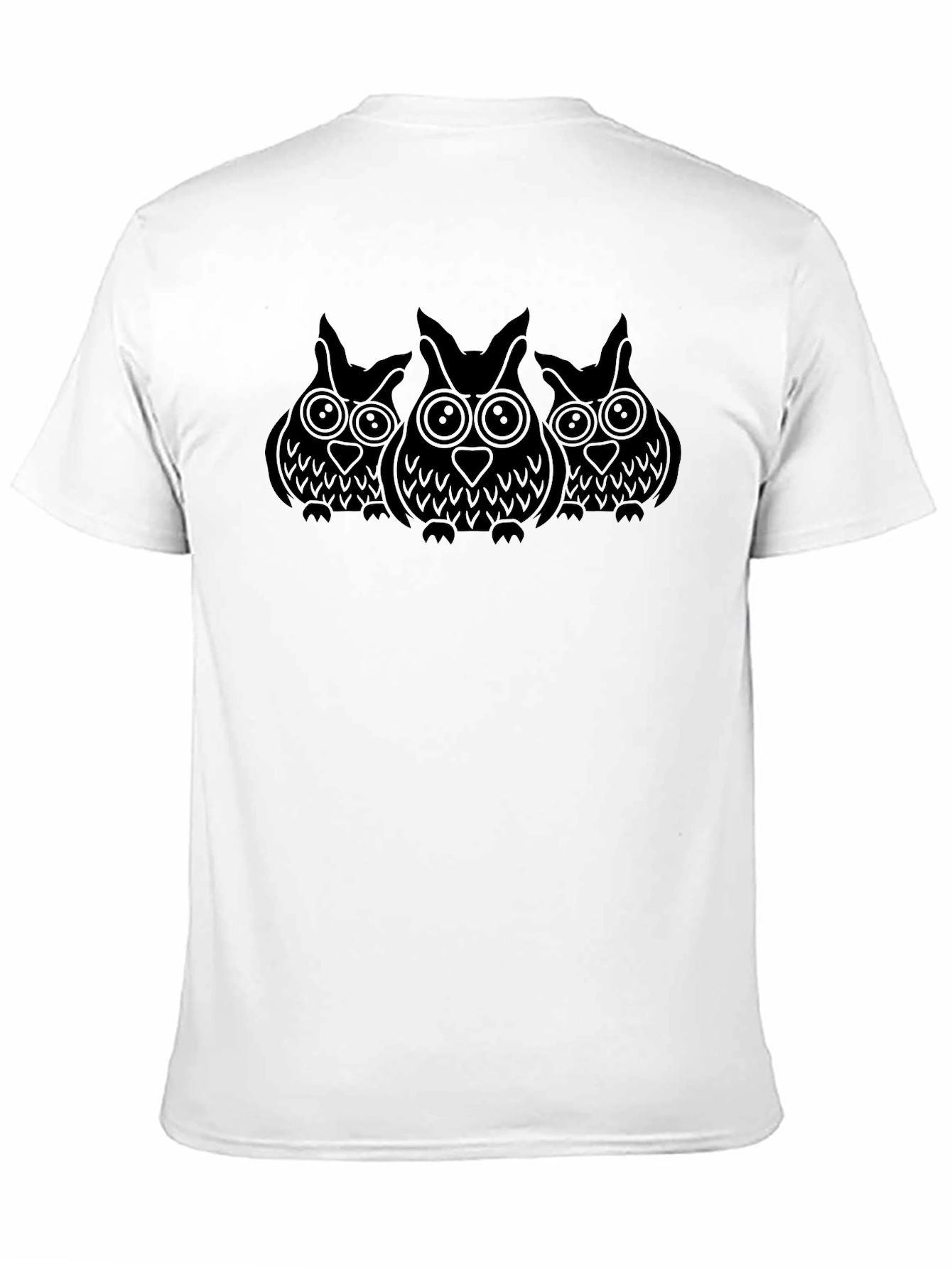 Black Owl Trio Graphic Tee - Black Cotton Comfort view 11