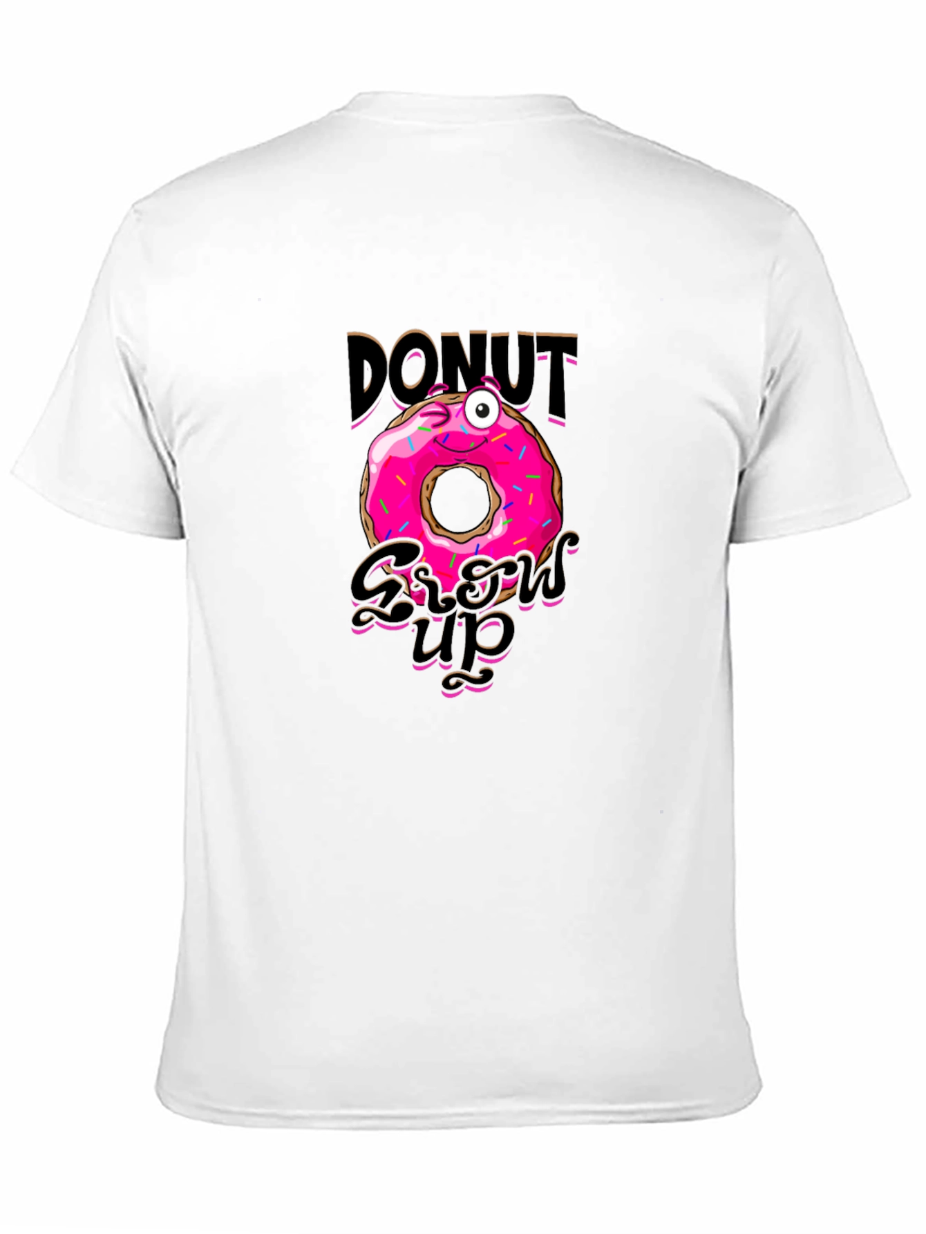 Black Donut Grow Up Funny Graphic Black T-Shirt view 11