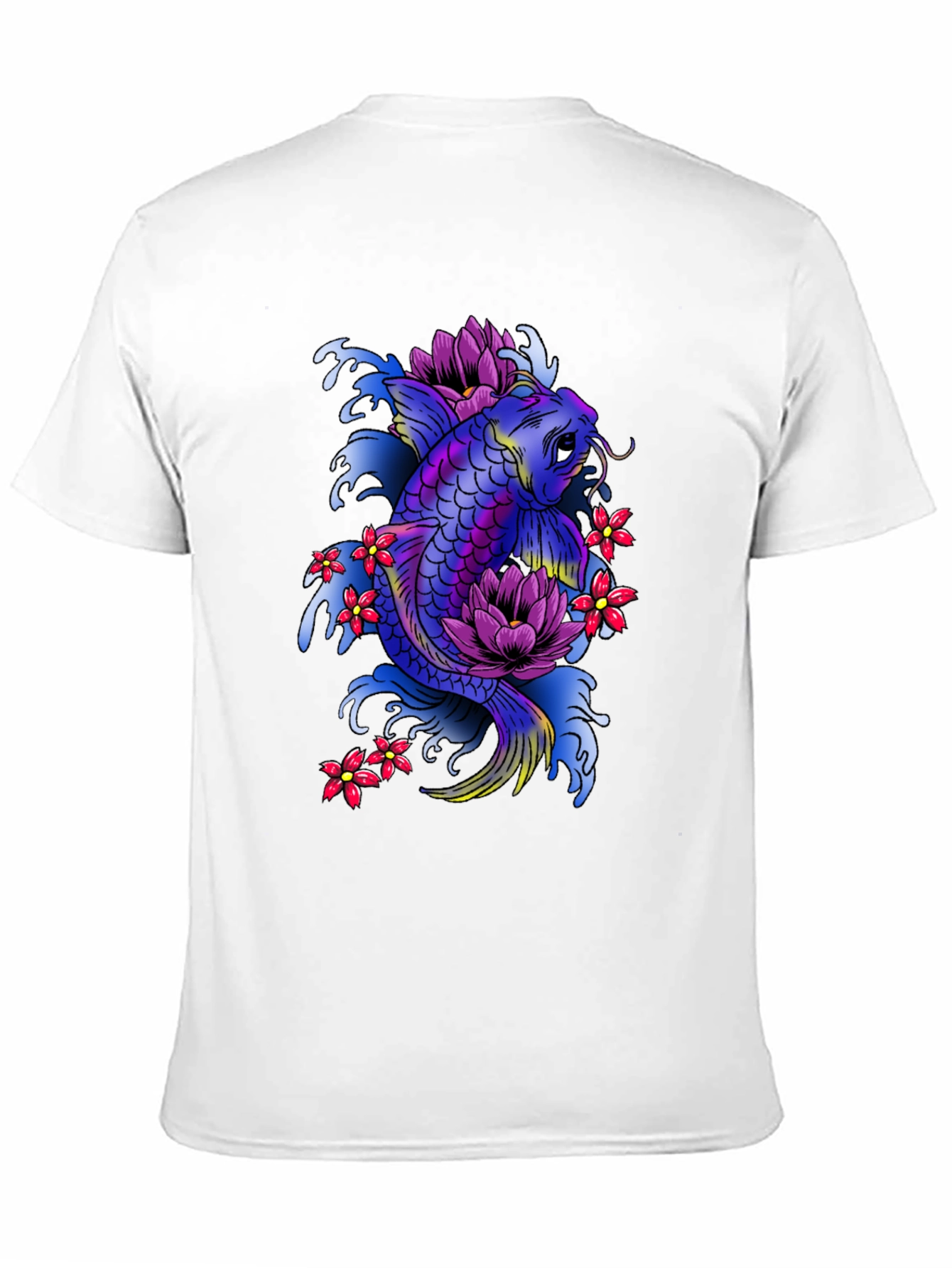 Black Koi Fish Graphic Tee - Unique Japanese Art T-Shirt view 11