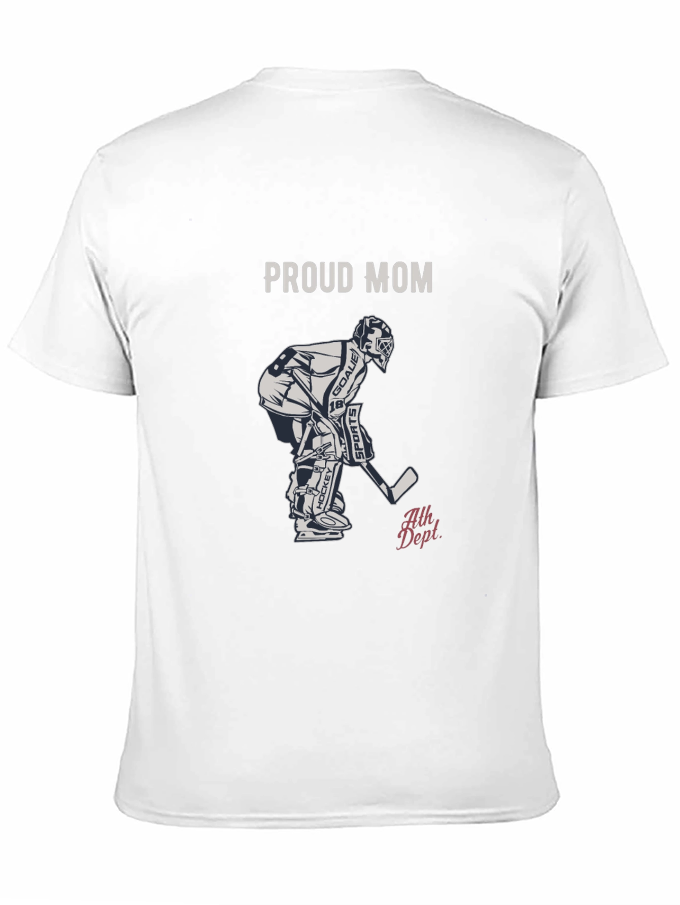 Black Proud Mom Hockey T-Shirt - Goalie Design view 11