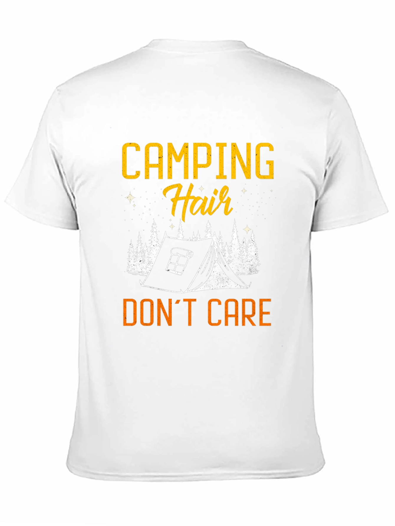 Black Camping Hair Don't Care Black Graphic Tee view 11