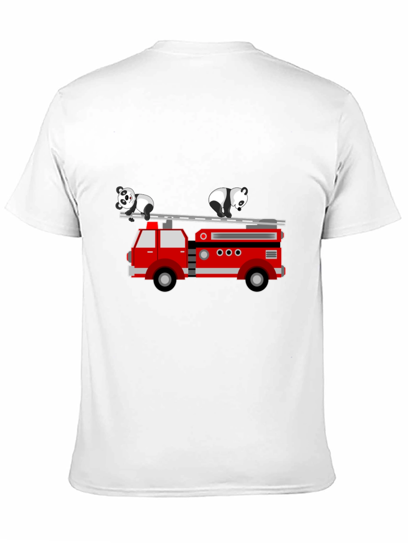 Black Panda Firetruck Graphic Tee - Soft Cotton Blend view 11