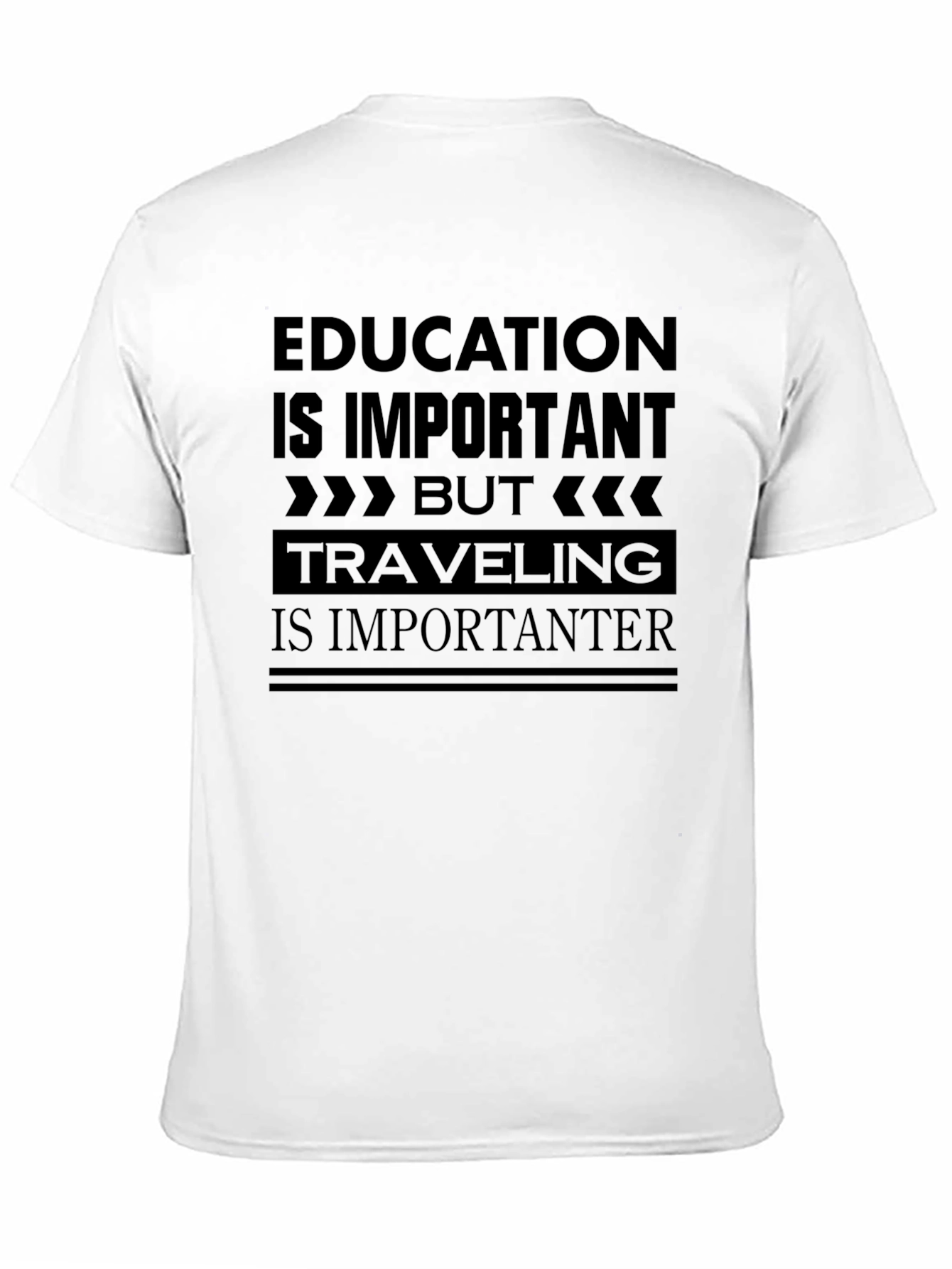 Black Education vs Travel Graphic Tee view 11