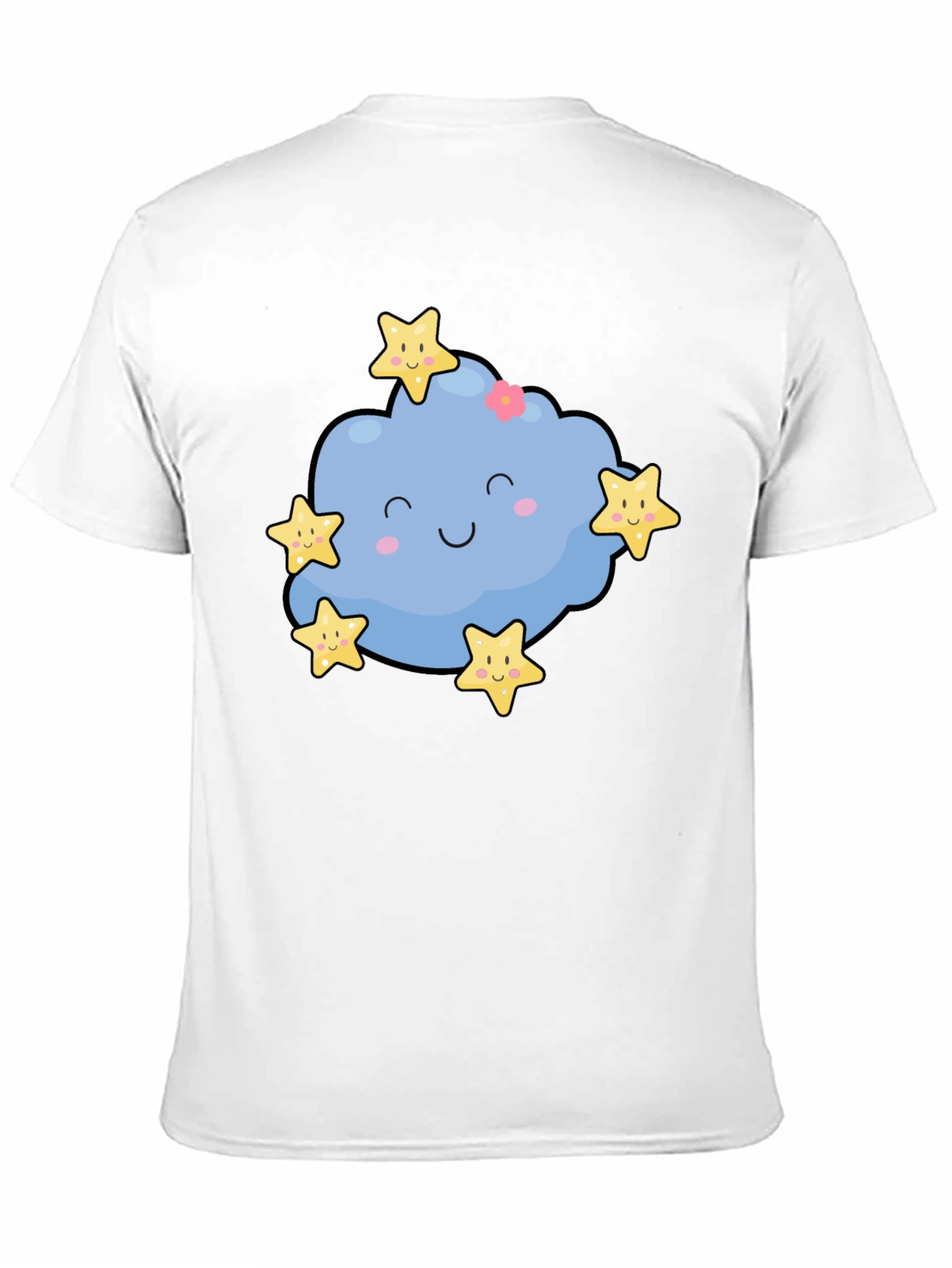 Black Cute Cloud & Stars Graphic Black T-Shirt view 11