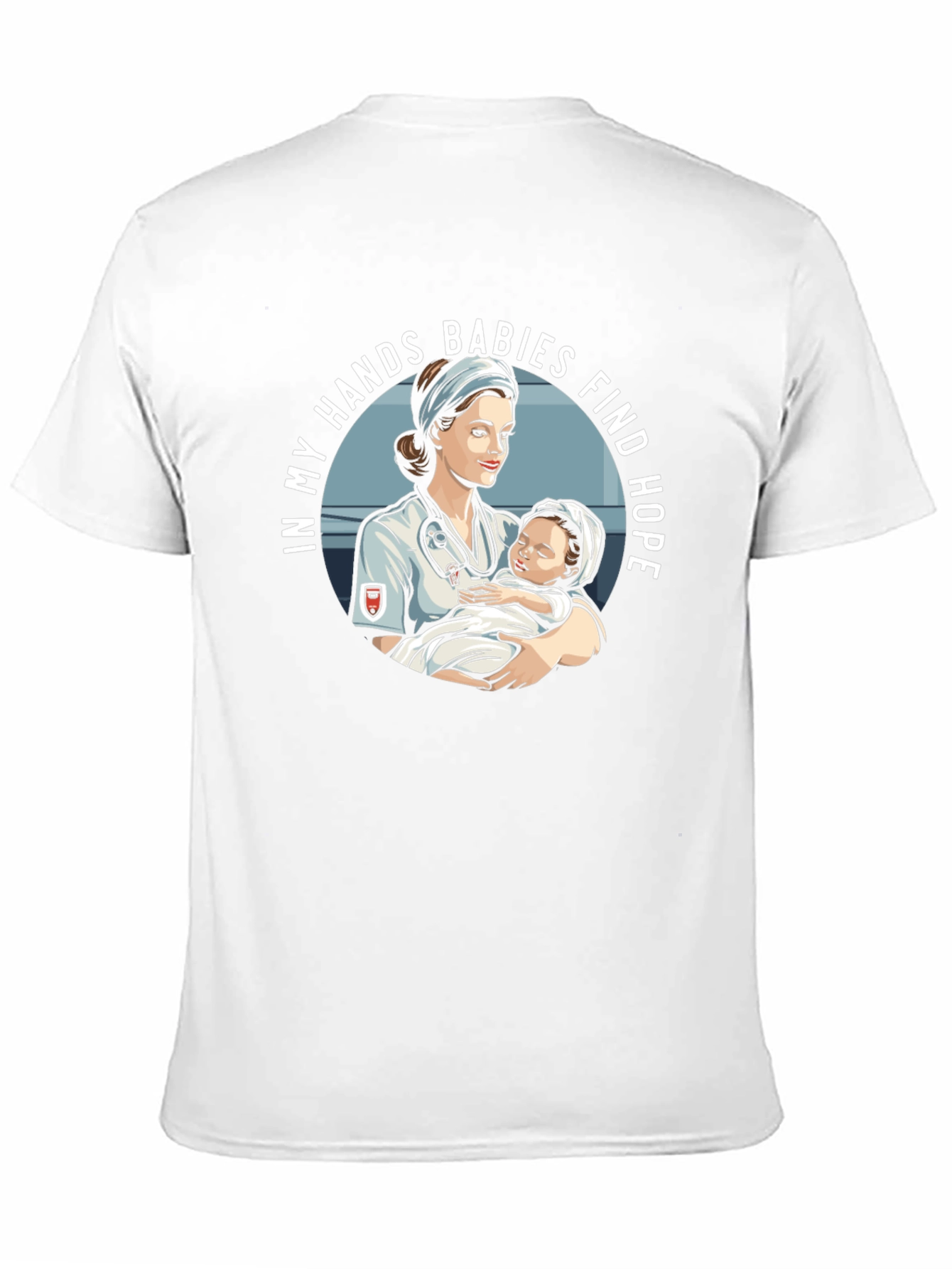 Black Nurse Holding Baby Graphic T-Shirt view 11