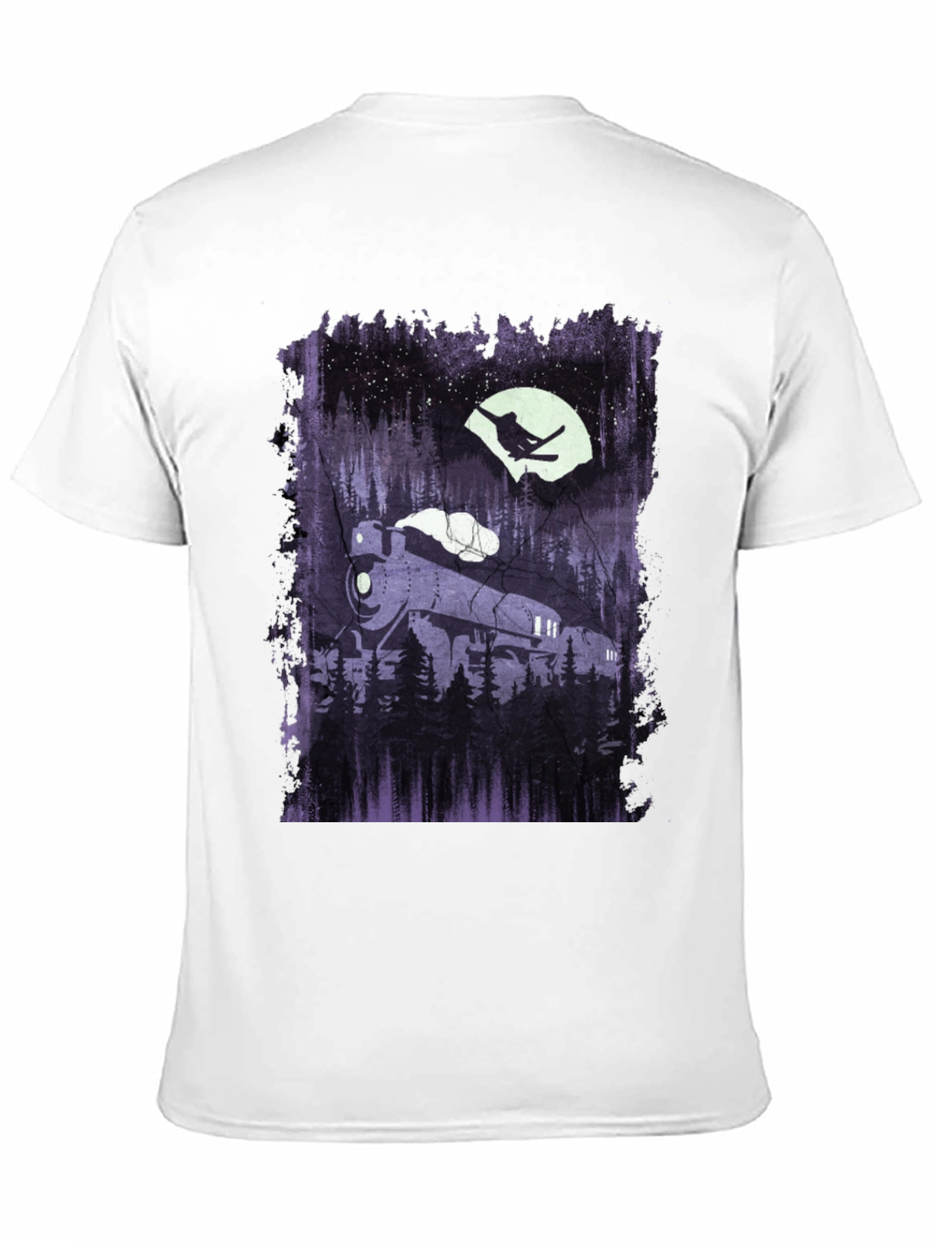 Black Train & Skier Graphic Tee - Black view 11