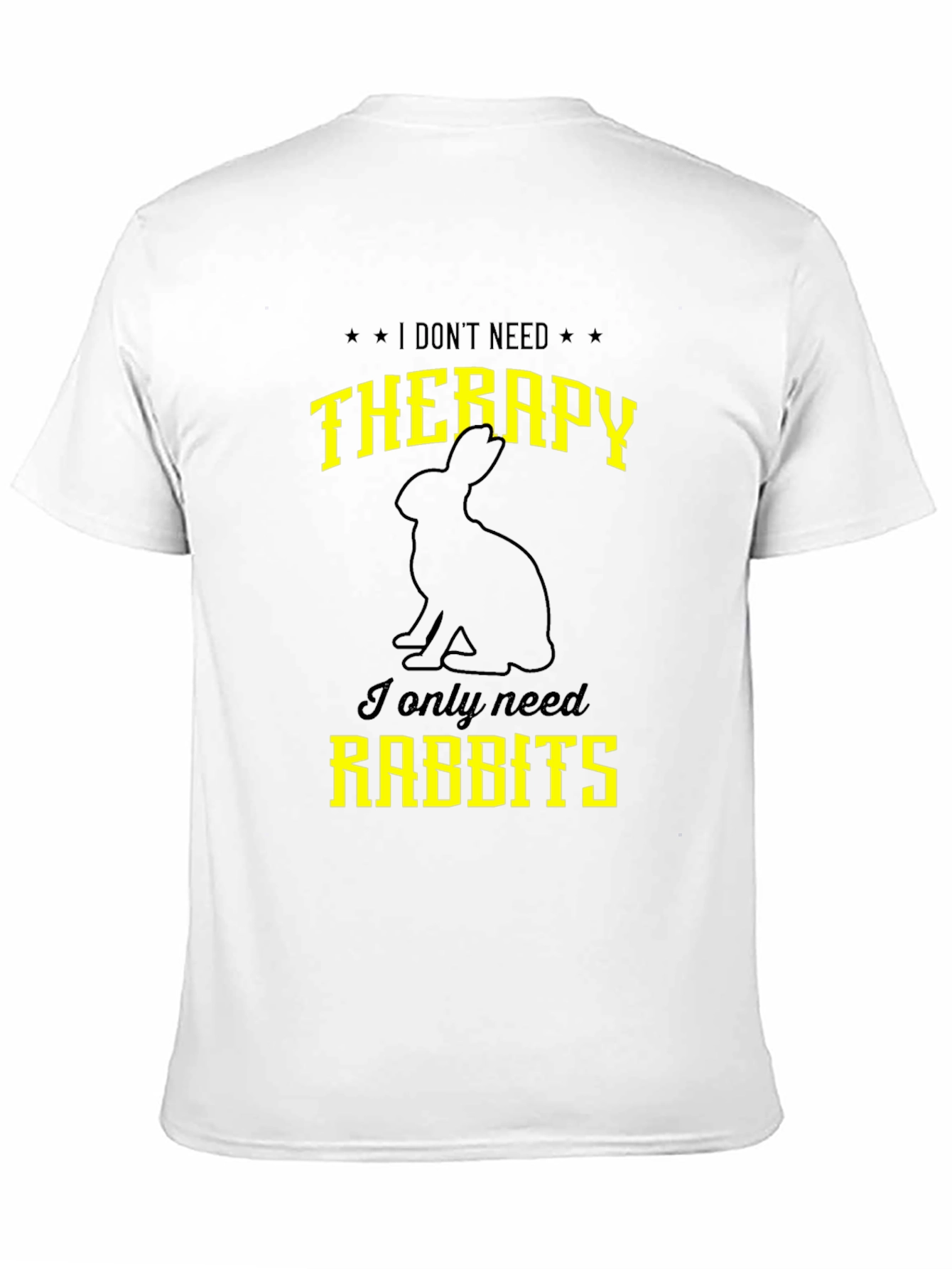 Black Funny Rabbit T-Shirt: I Don't Need Therapy view 11