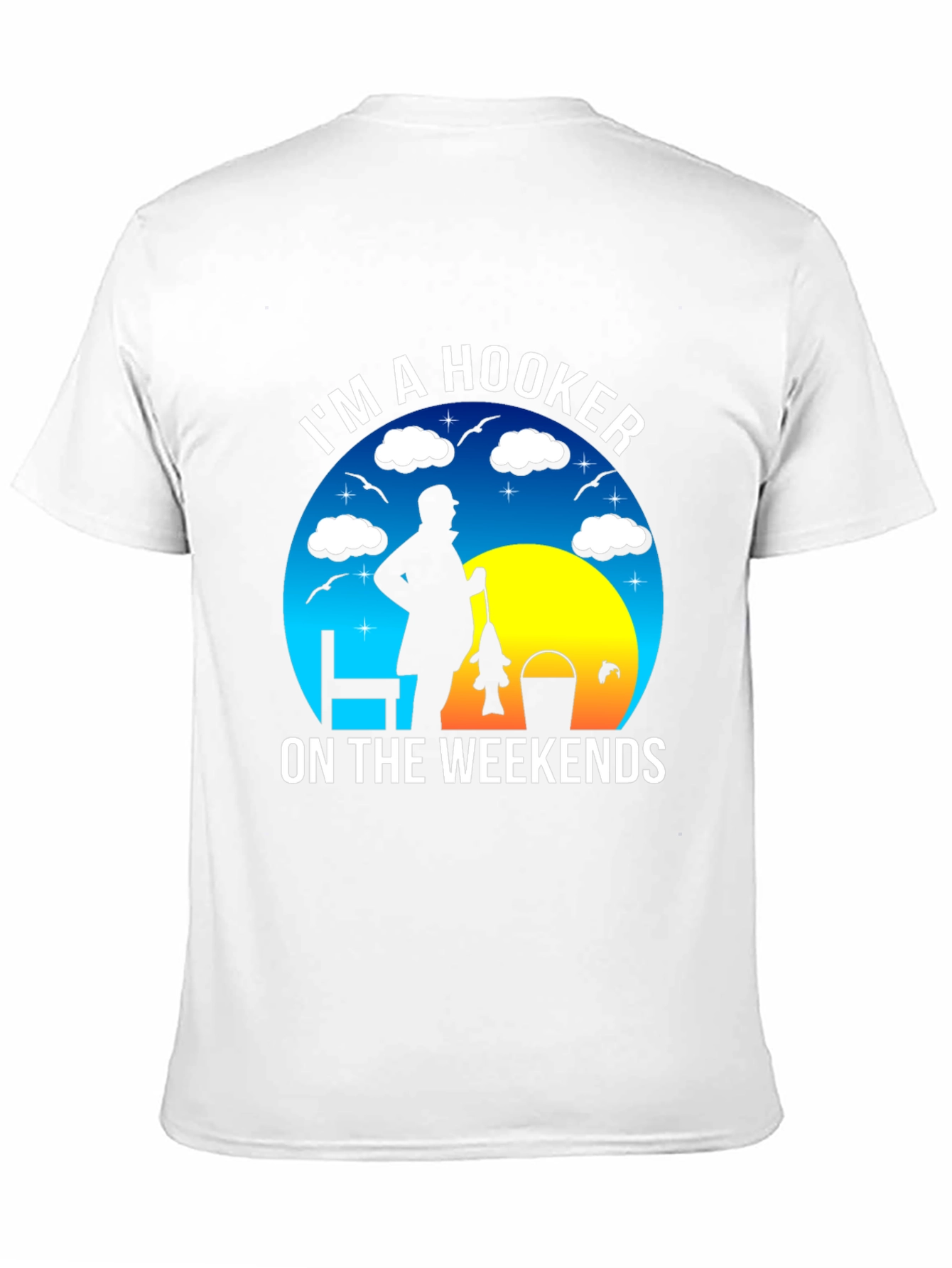 Black I'm A Hooker On The Weekends Fishing T-Shirt view 11