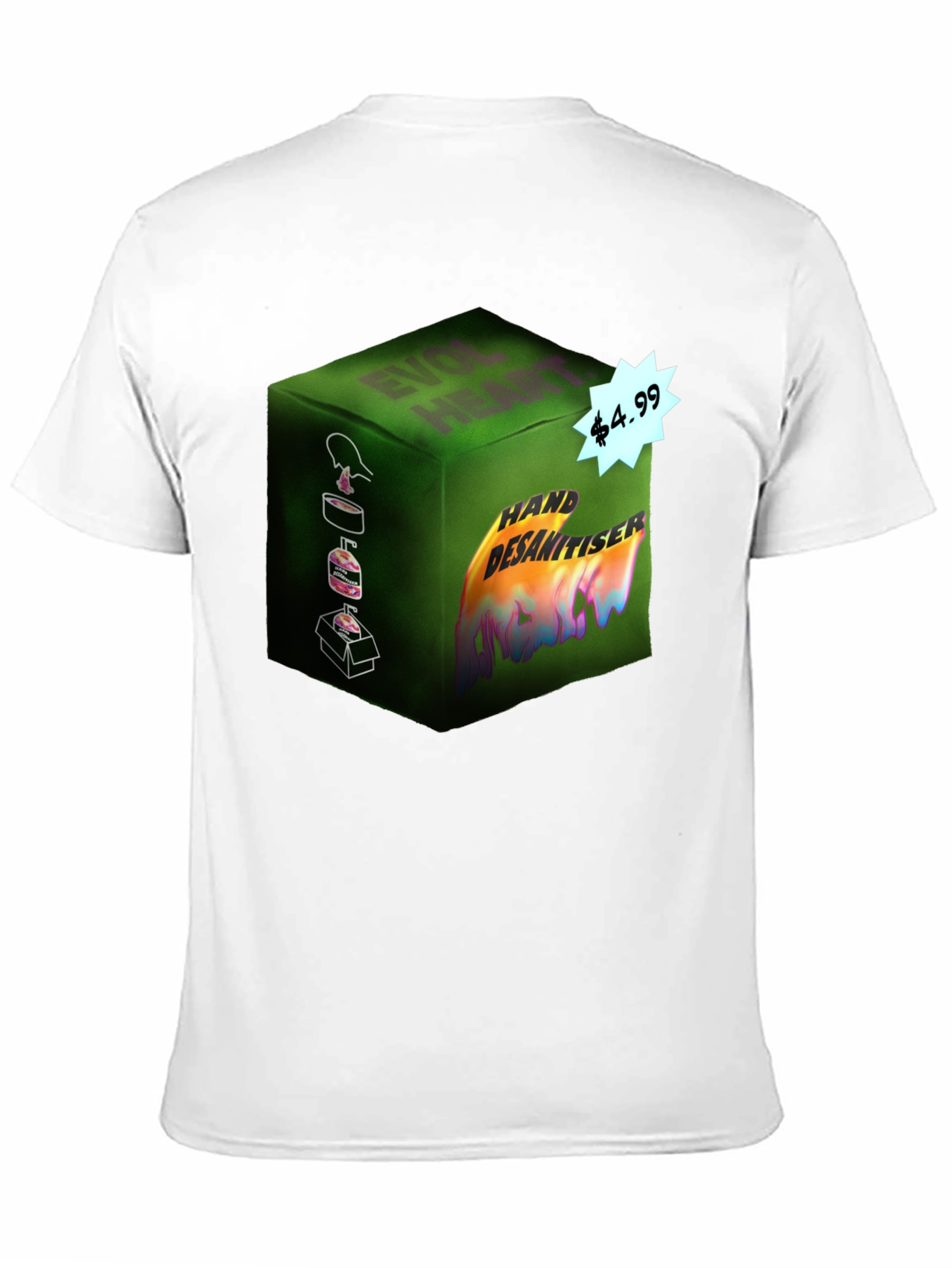 Black Hand Sanitizer Graphic Tee - Funny Novelty T-Shirt view 11