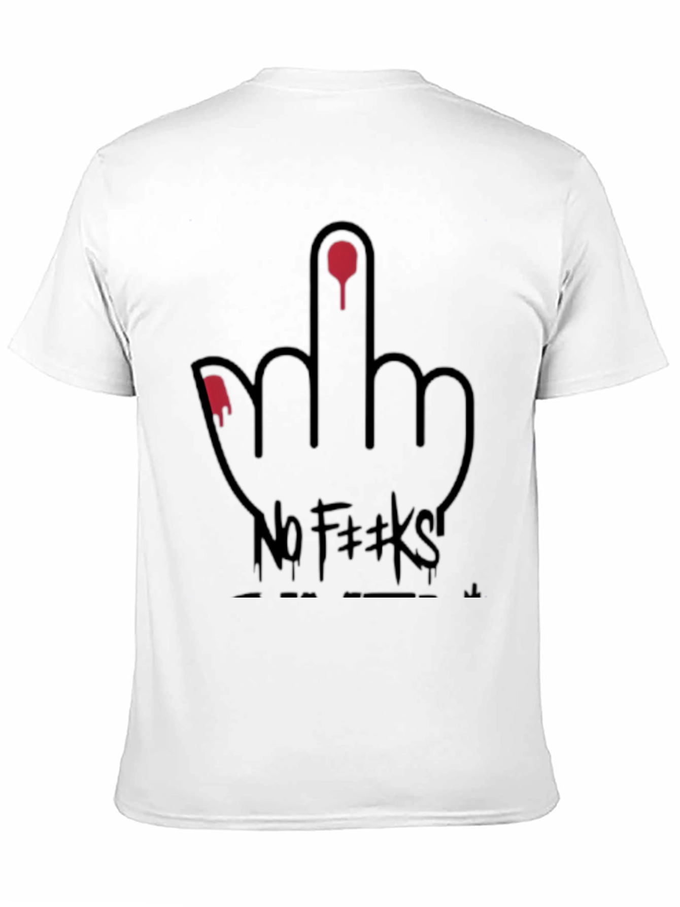 Black Edgy "No F**ks" Graphic Tee - Black view 11