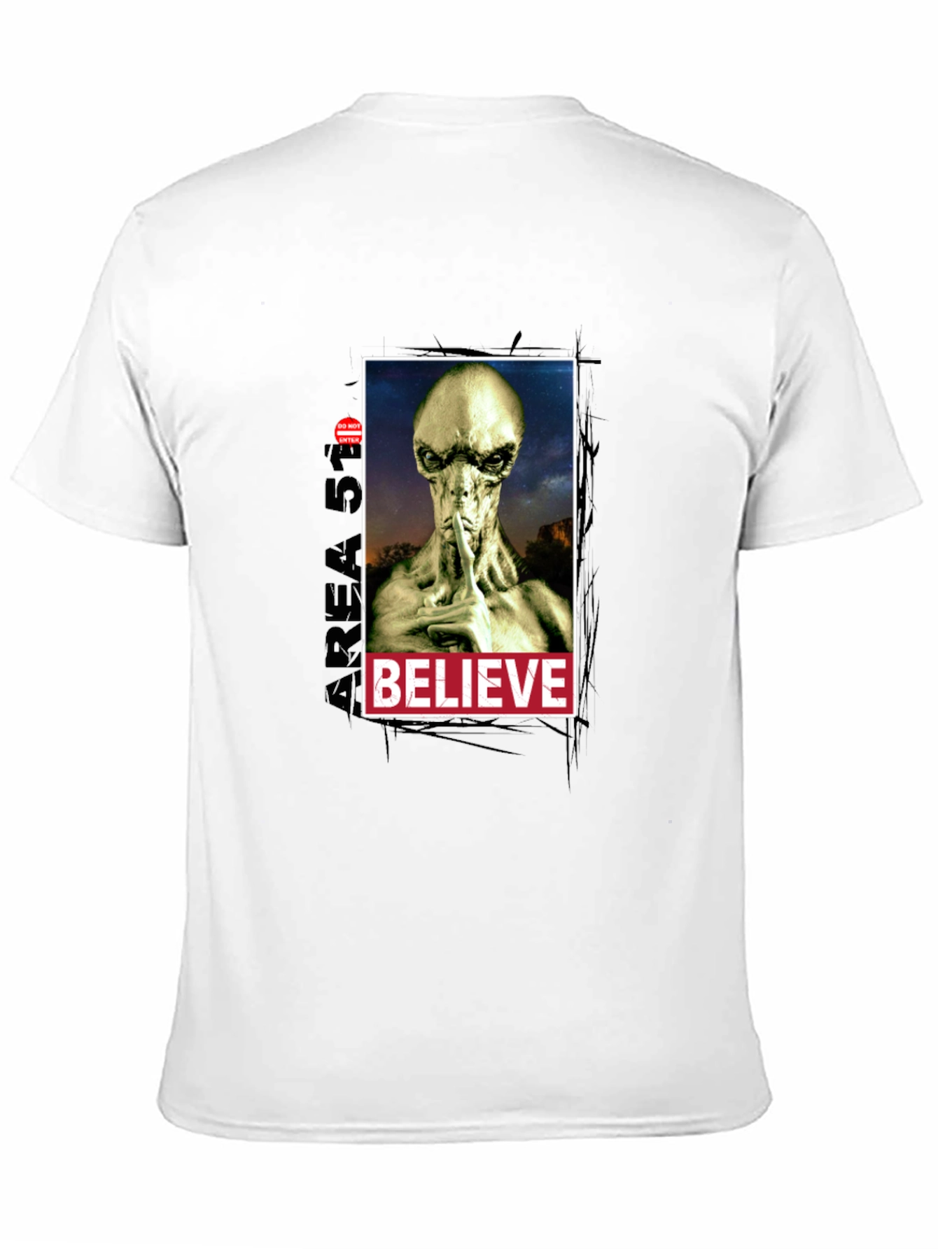 Black Believe Alien Graphic T-Shirt - Area 51 Conspiracy Tee view 11