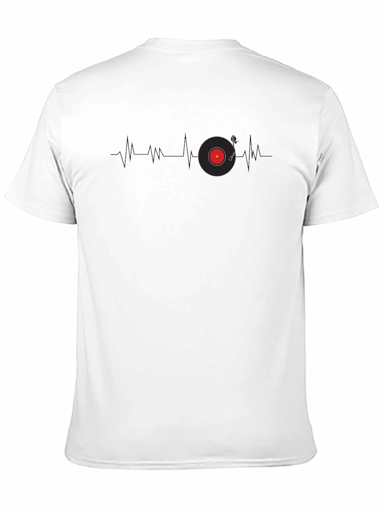 Black Vinyl Record Heartbeat Graphic Tee - Cool Music Lover Shirt view 11