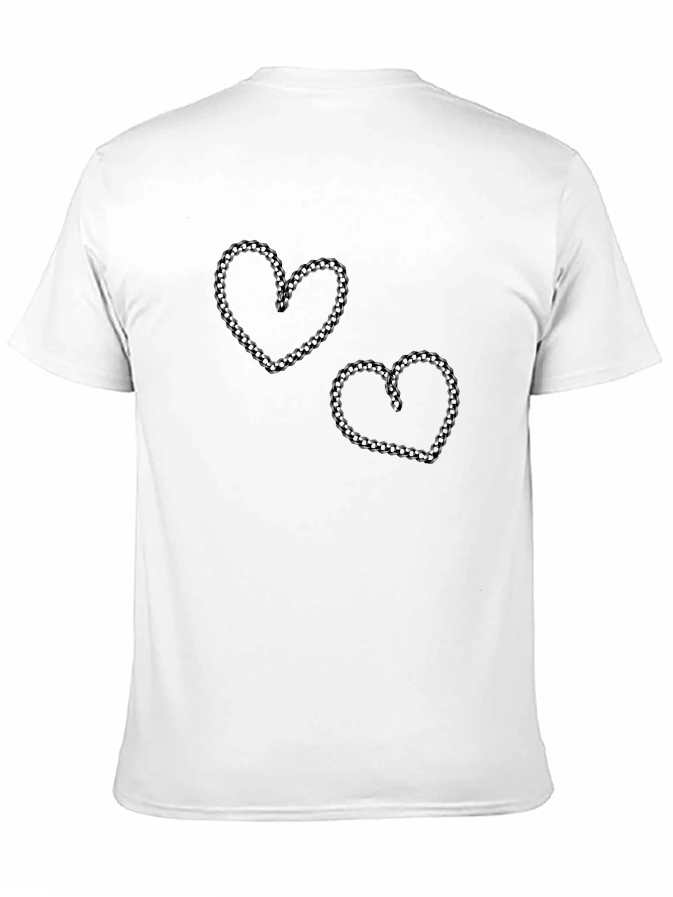 Black Chain Heart Graphic Tee - Black Casual Shirt view 11