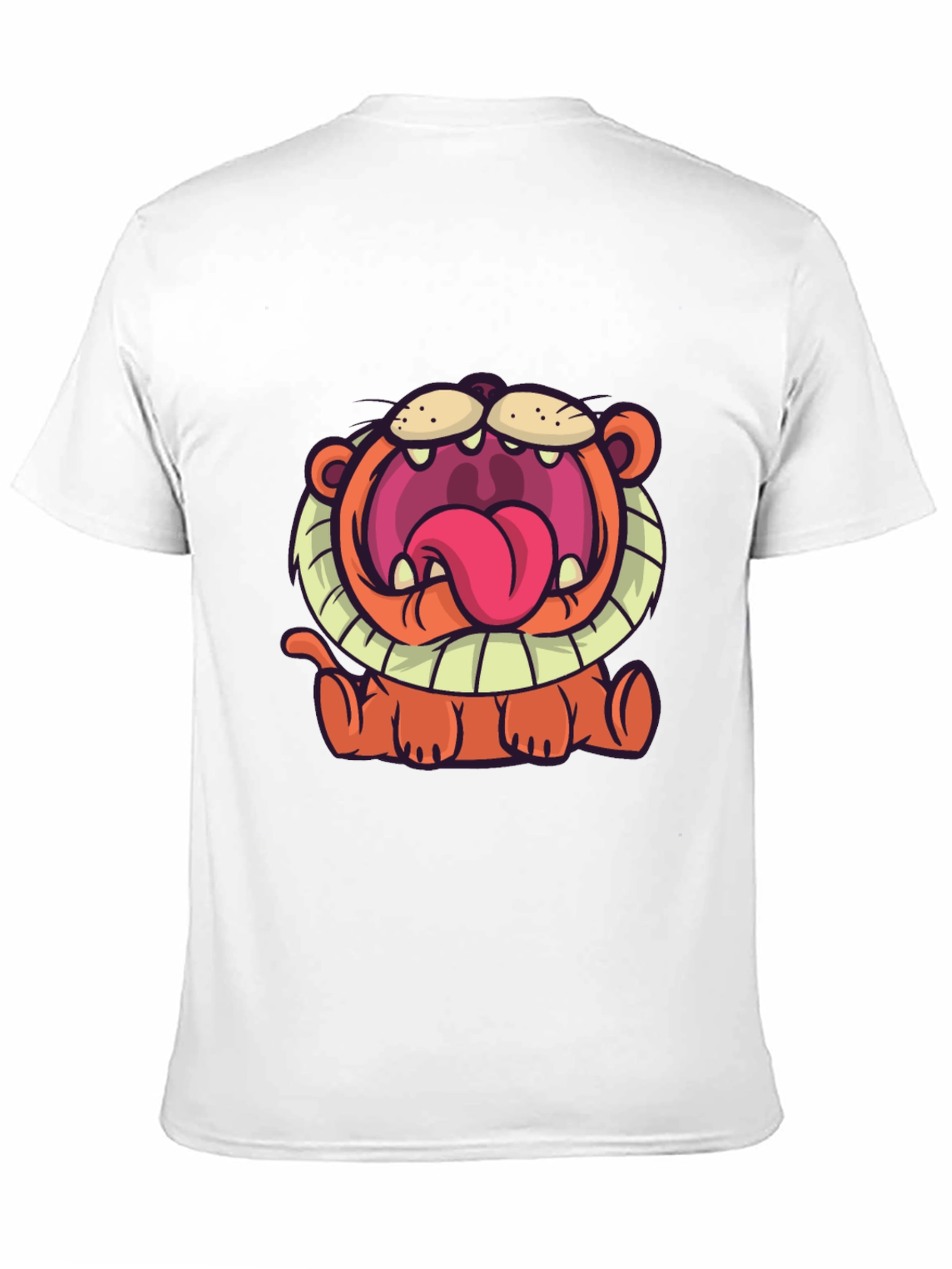 Black Cartoon Lion Graphic T-Shirt - Unisex Black Tee view 11