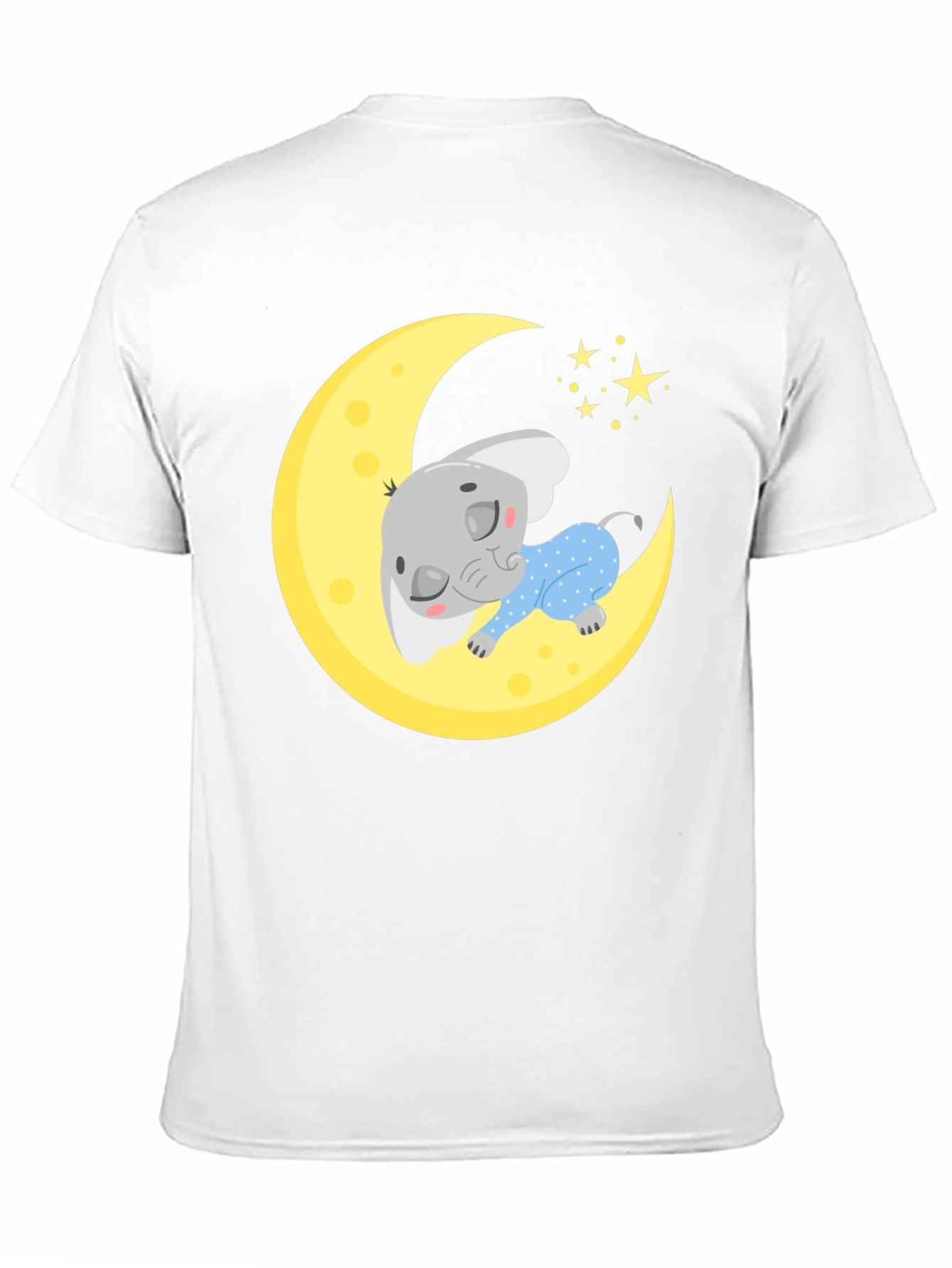 Black Cute Elephant On Moon Graphic Tee view 11