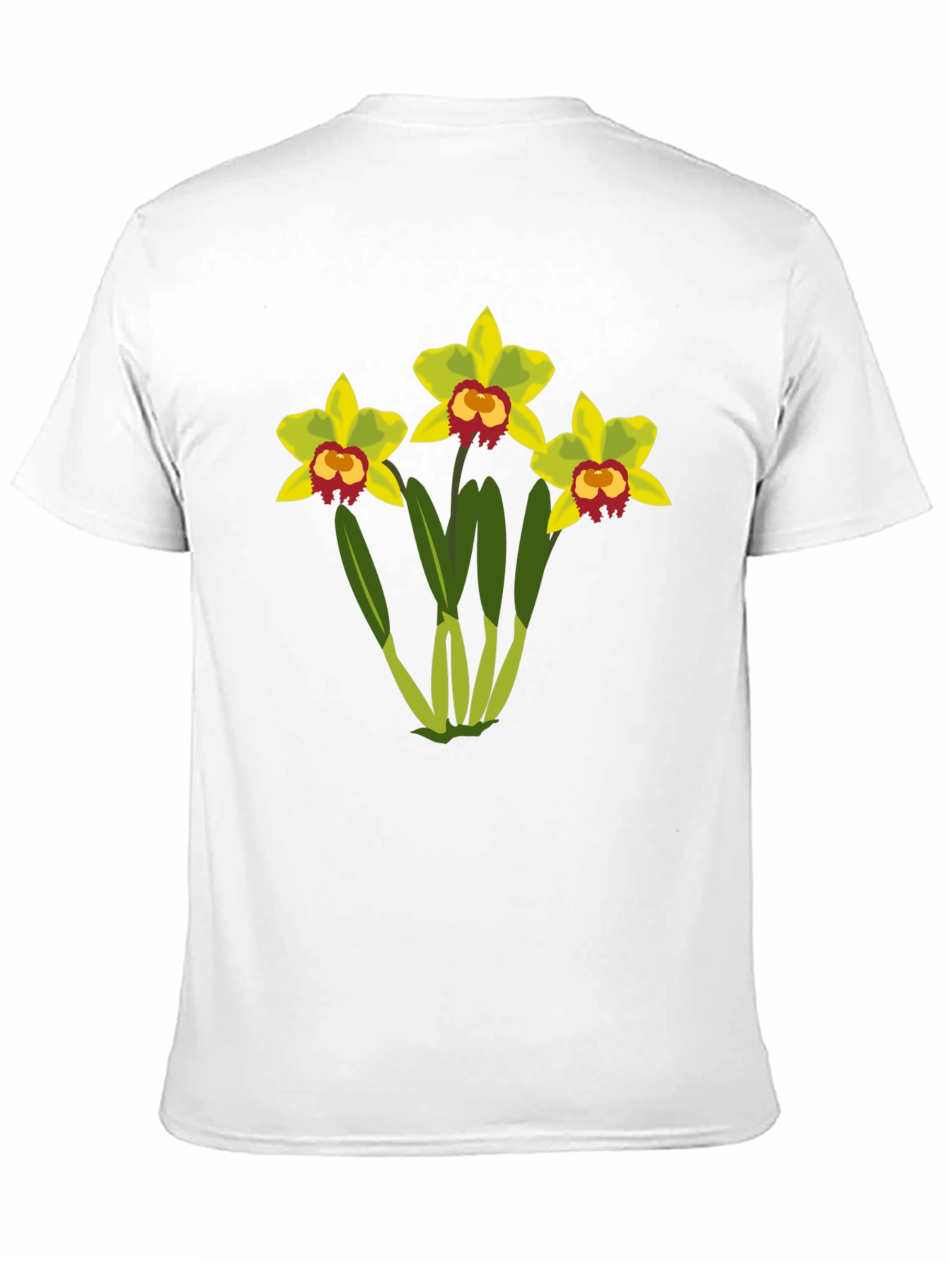Black Floral Graphic T-Shirt - Black Cotton Tee with Orchid Design view 11