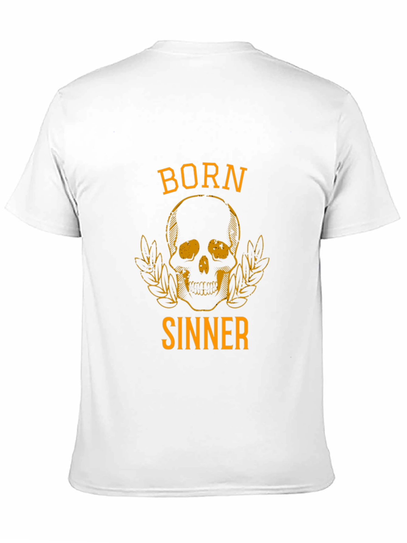 Black Born Sinner Graphic Tee - Black Cotton Skull T-Shirt view 11