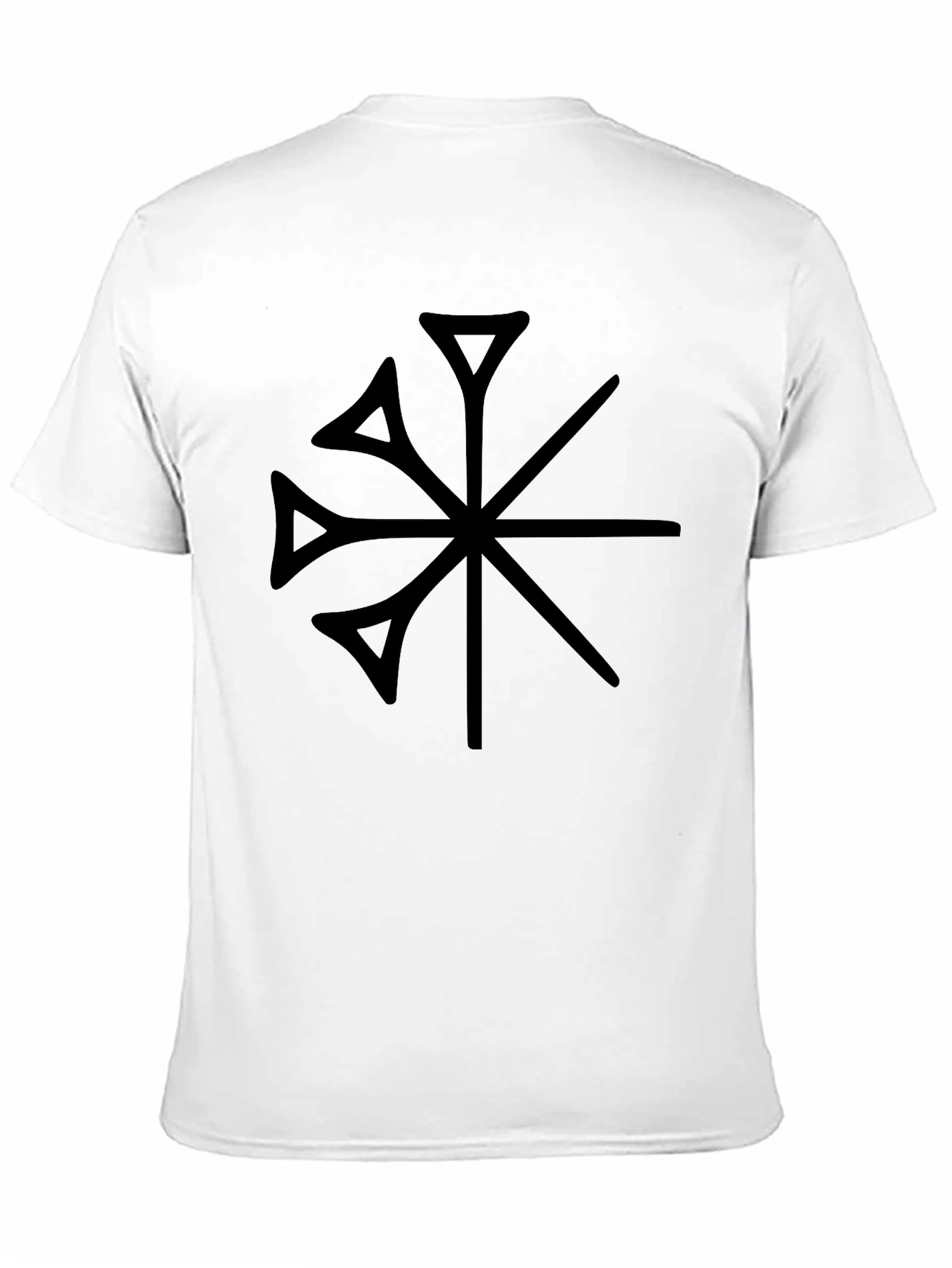 Black Modern Geometric Symbol Black T-Shirt view 11